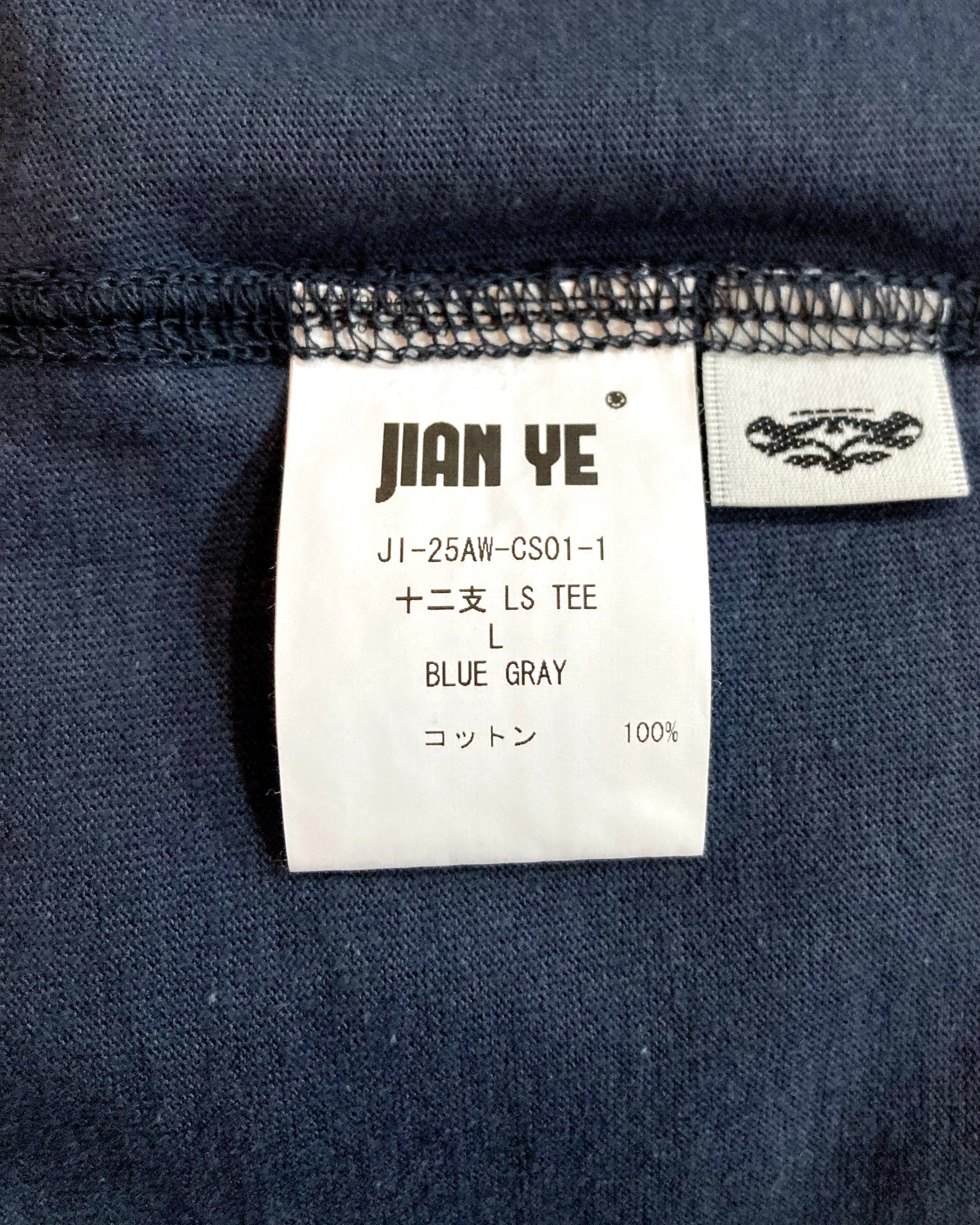 JIAN YE / 十二支 LS TEE - Blue gray