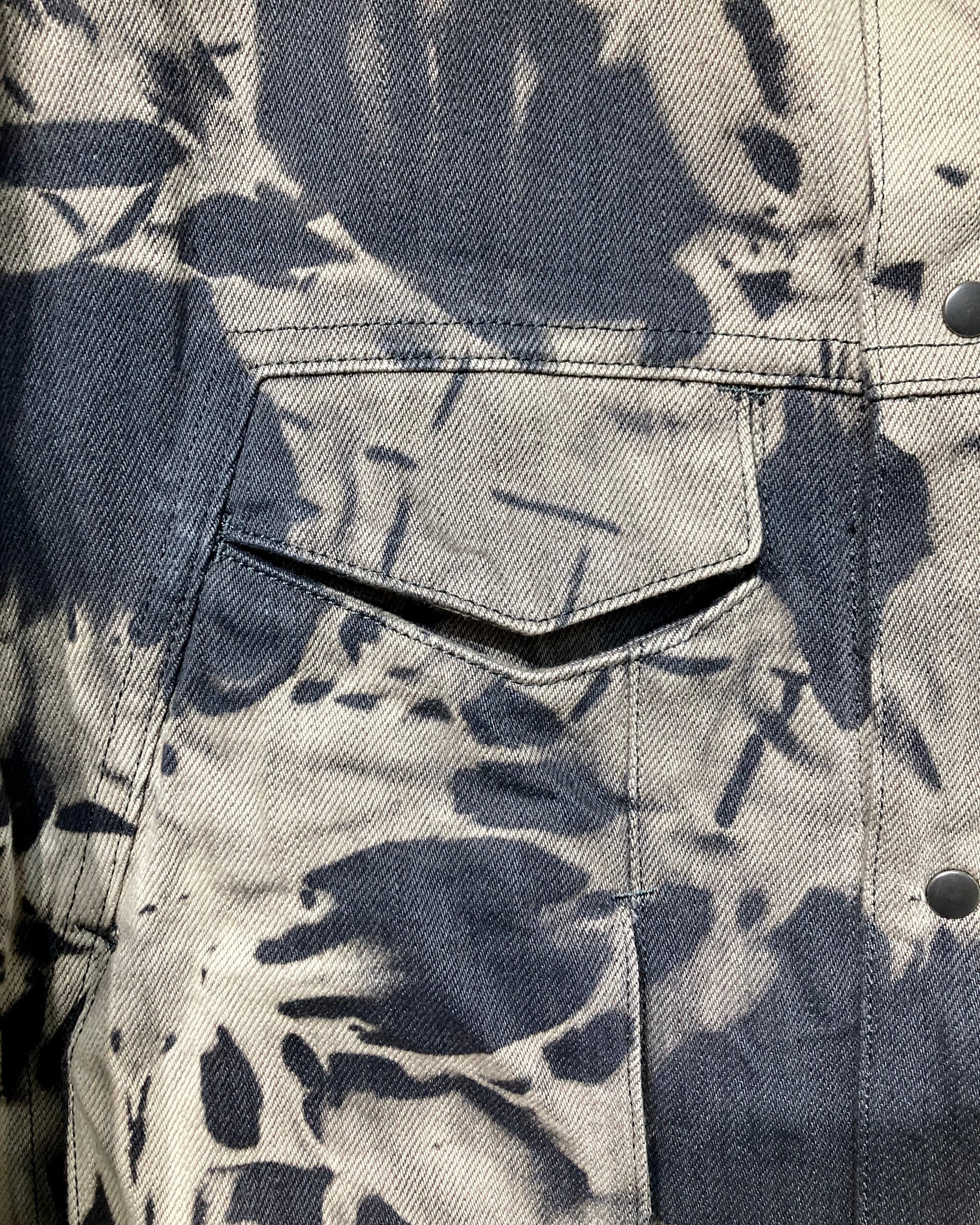 OPPOSE DUALITY / 8POCKET PANEL DENIM JKT BLEACH - Dark gray