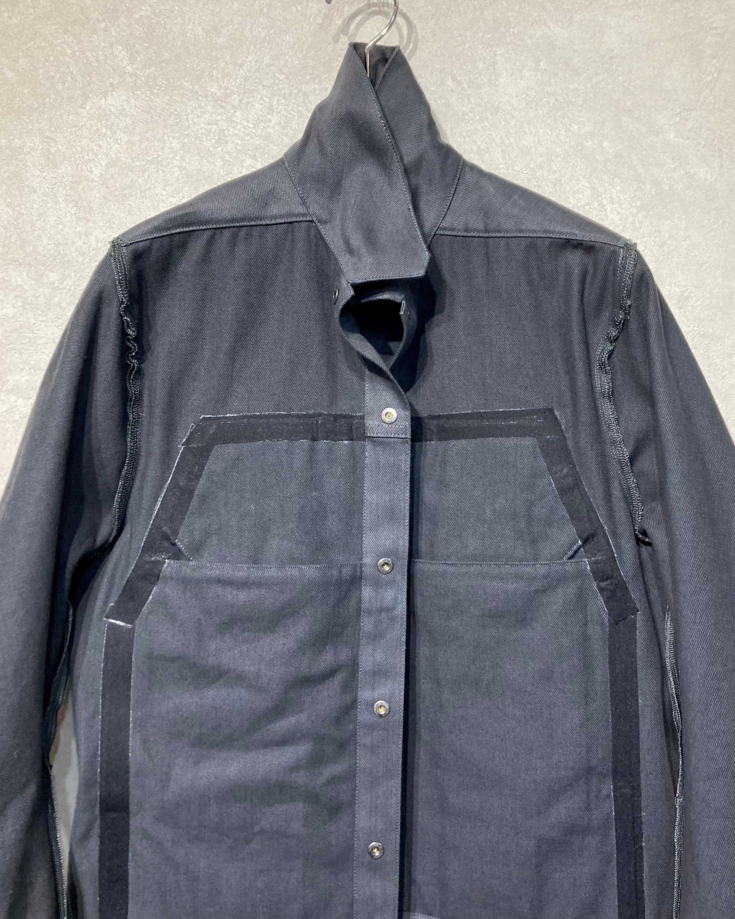 OPPOSE DUALITY / 8POCKET PANEL DENIM JKT - Dark gray
