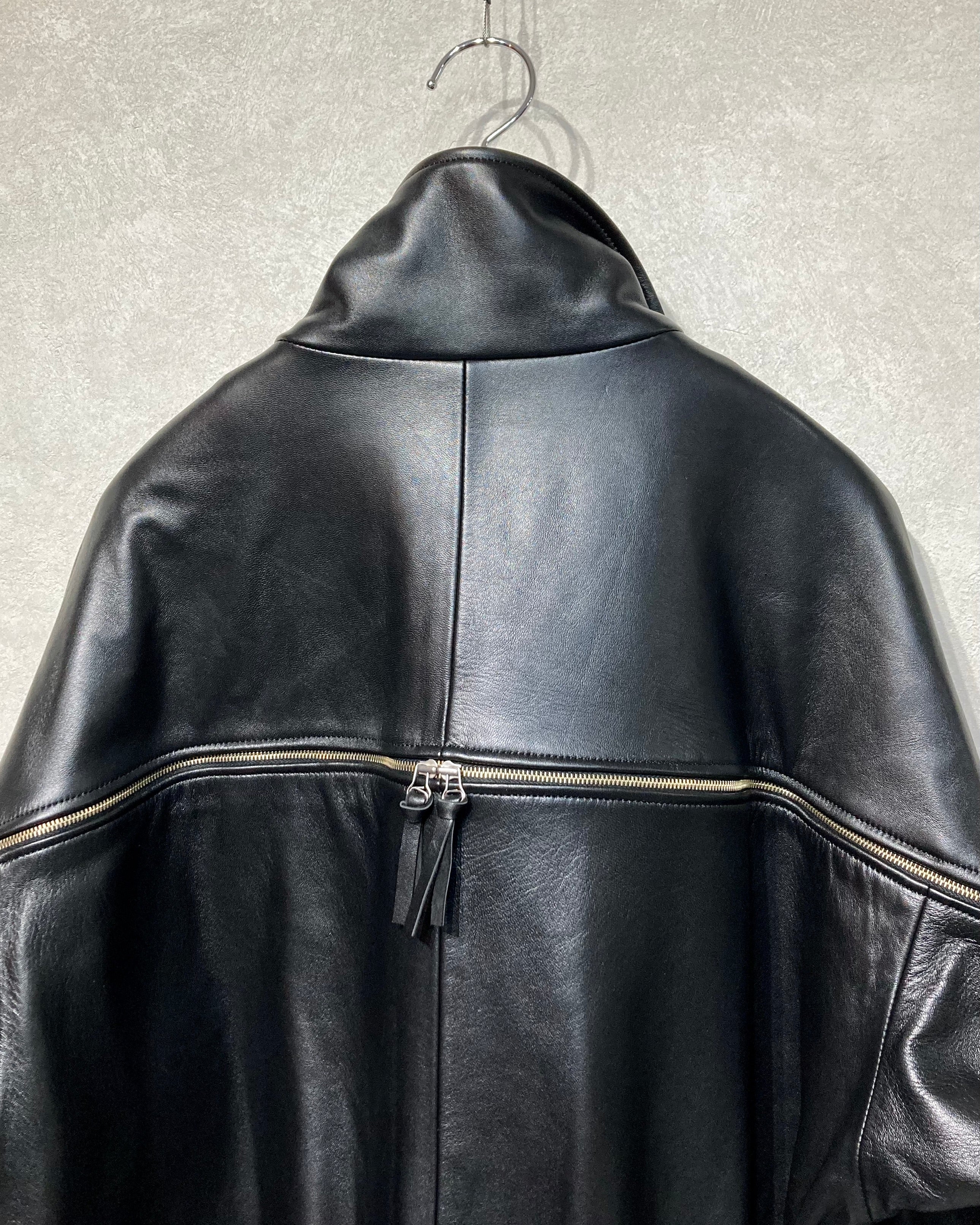 ROTOL / LEATHER VENTILATION BLOUSON - Black