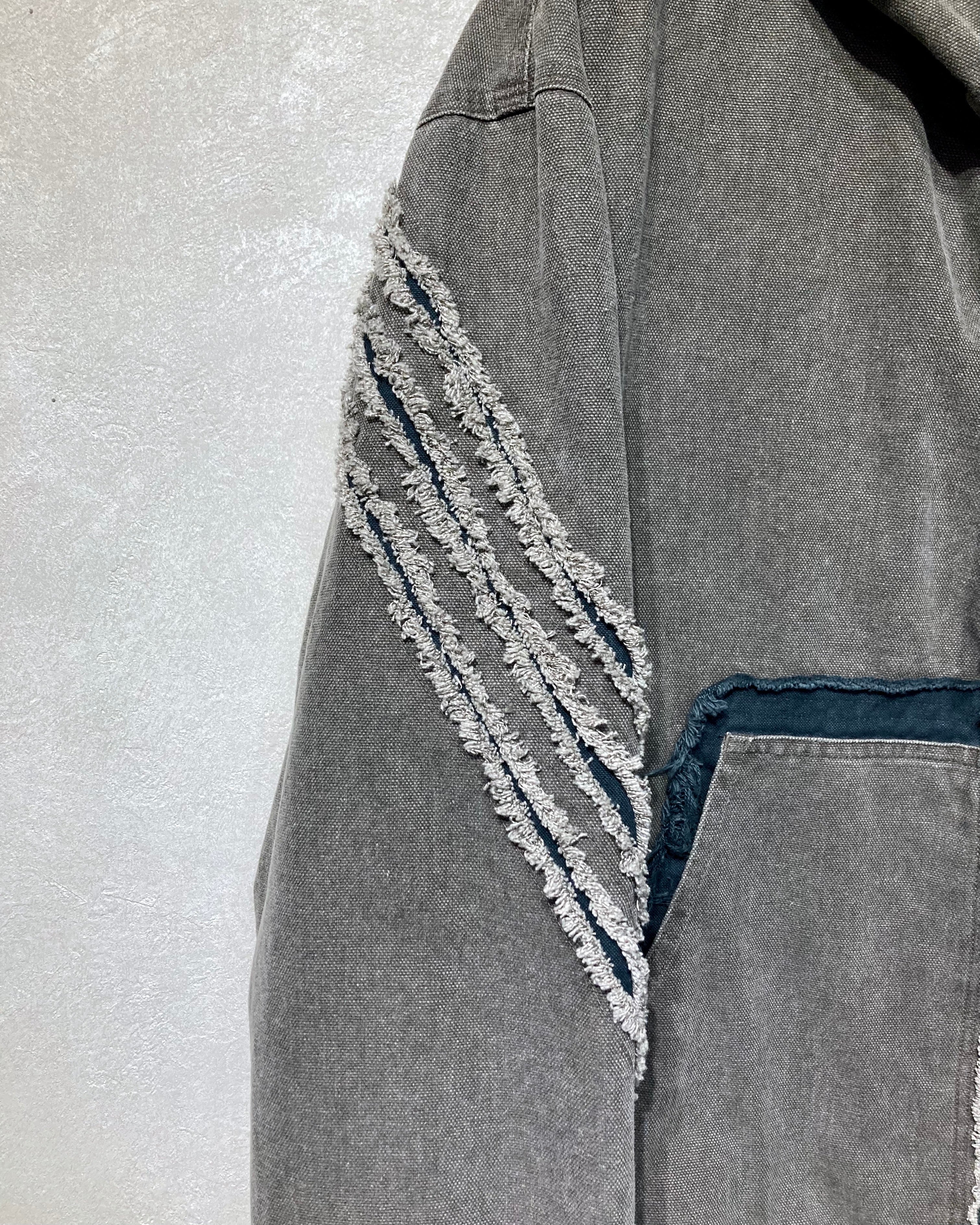 ROTOL / SLASH CANVAS HOODIE JACKET - Charcoal