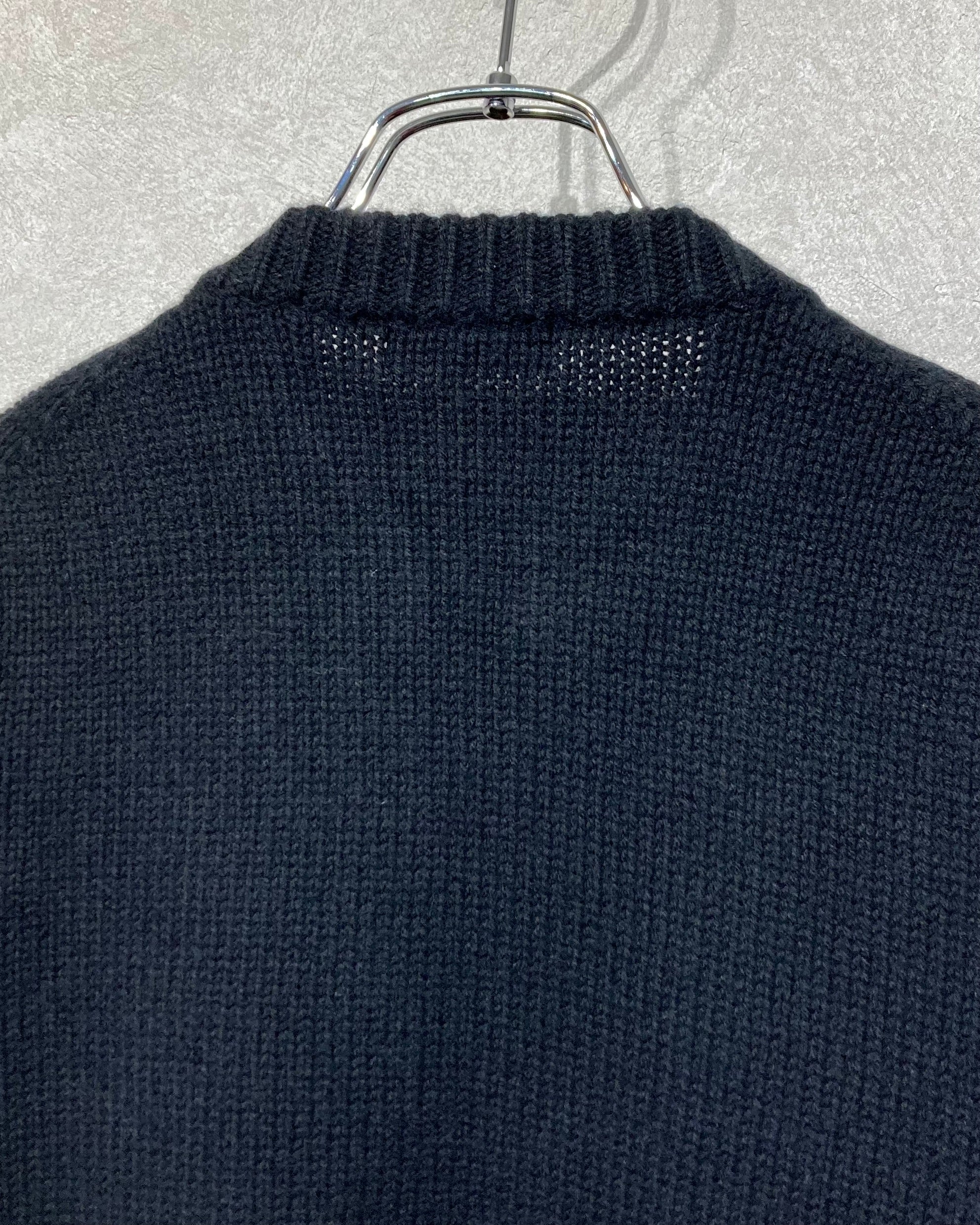 ROTOL / WOOL CASHMERE ZIP KNIT SWEATER - Black