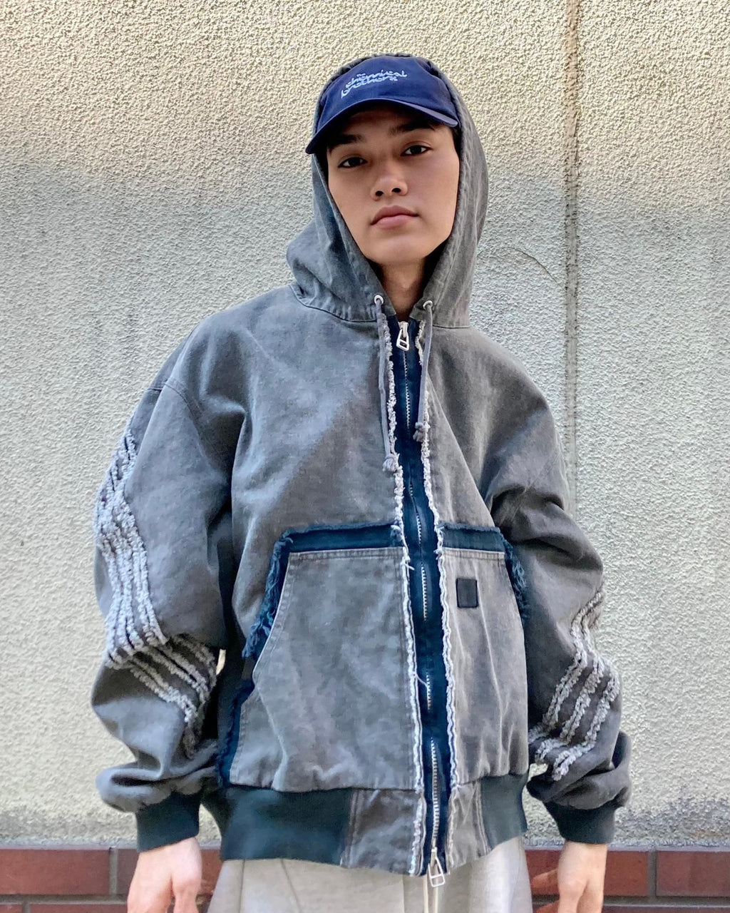 ROTOL / SLASH CANVAS HOODIE JACKET - Charcoal