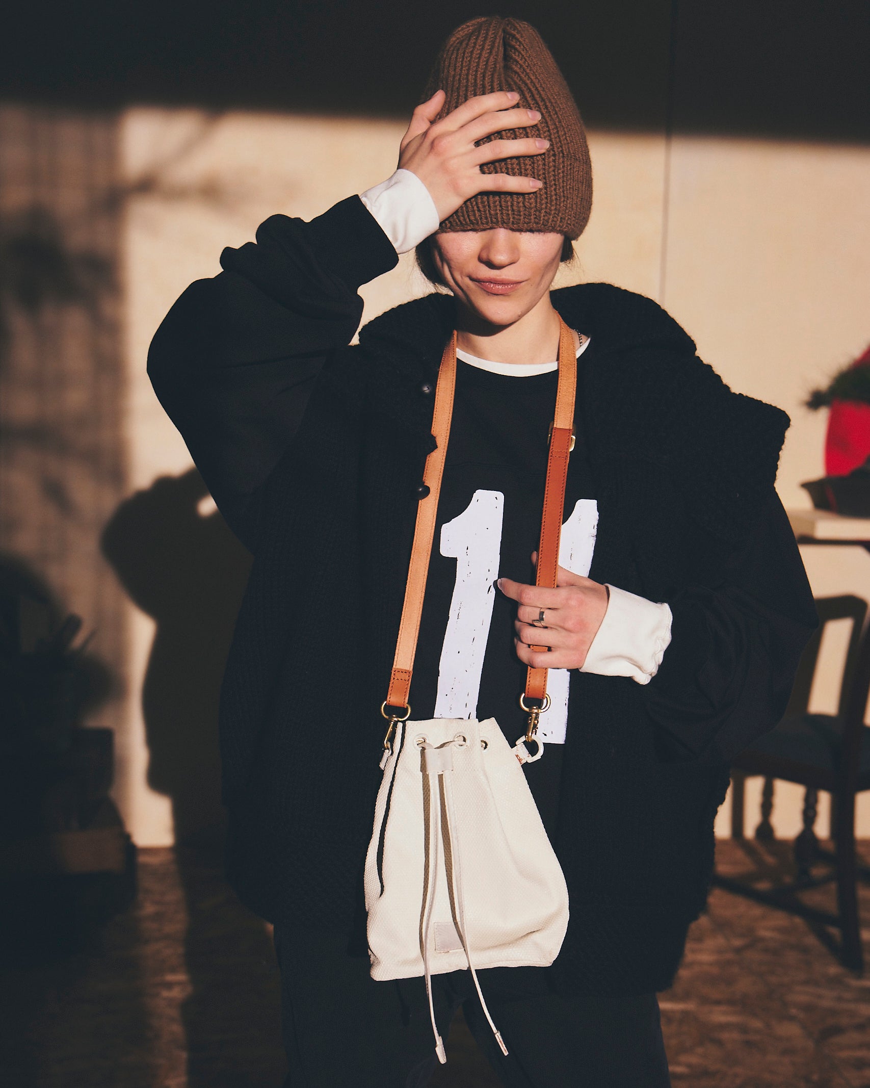 REFOMED / "KINCHAKU" SASHIKO BAG - Off