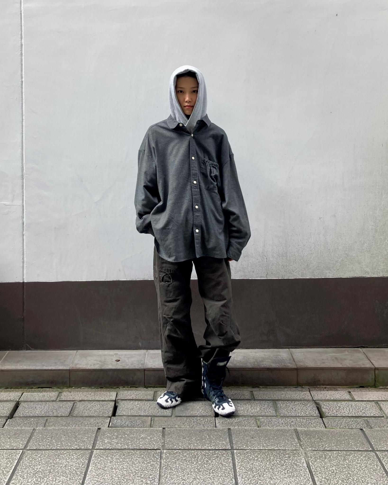 REFOMED / WRIST PATCH WIDE SHIRT "CHECK" - Charcoal