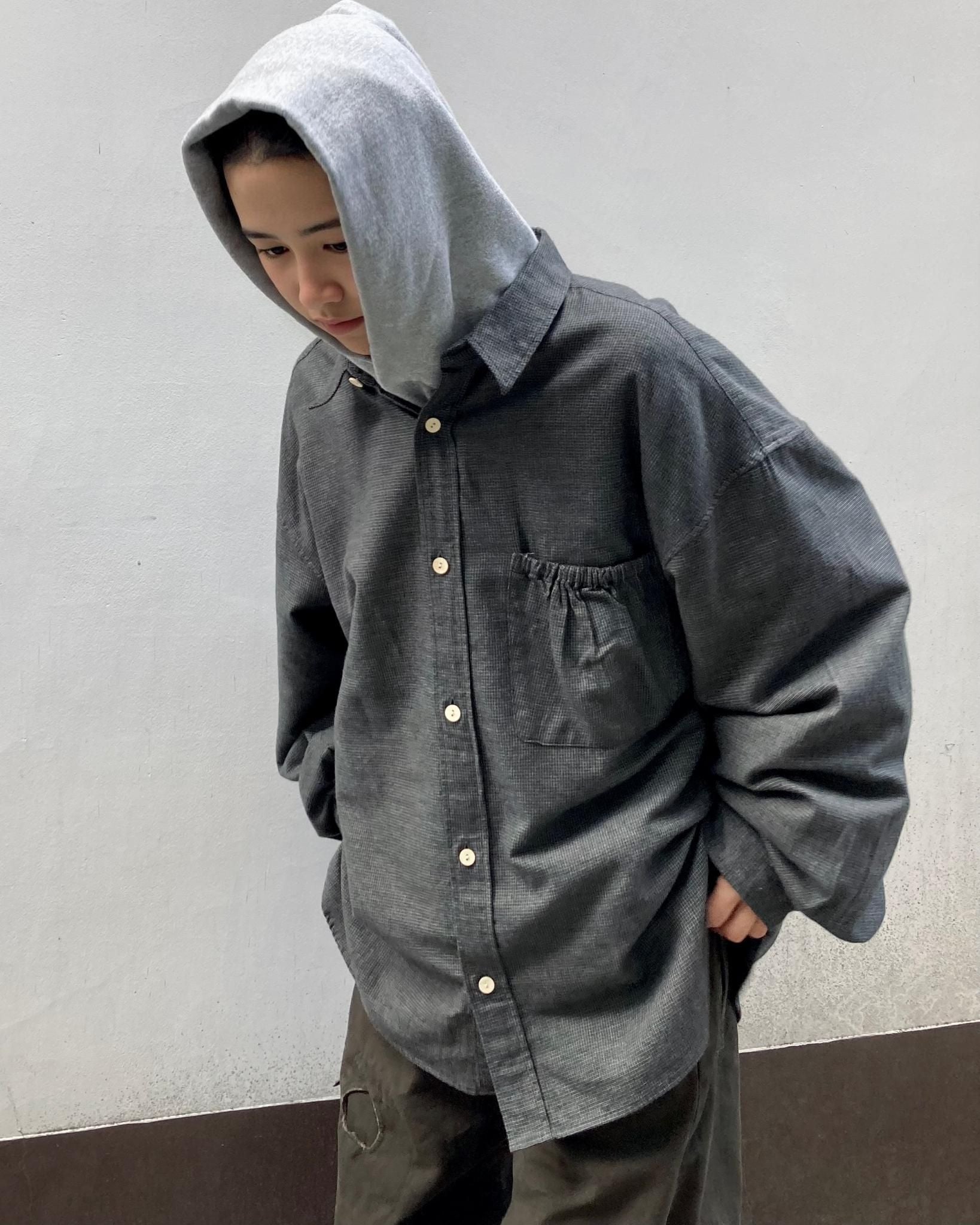 REFOMED / WRIST PATCH WIDE SHIRT "CHECK" - Charcoal
