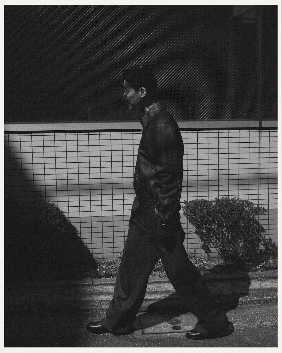 CALL / ZIP-UP LEATHER BLOUSON - Black