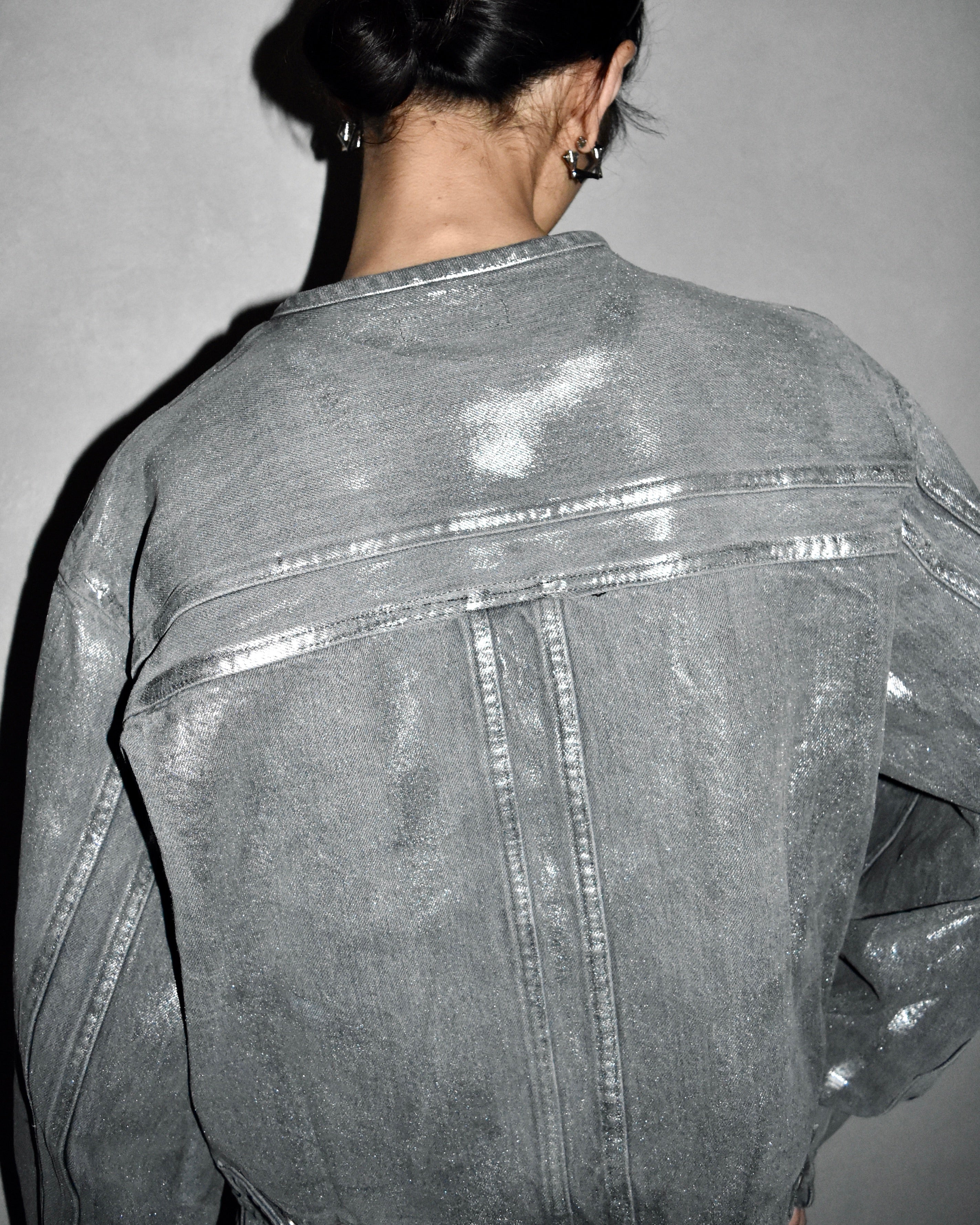 ROTOL / DOUBLE SEAMS RIDERS JACKET BLK FOIL PRINTING - Black