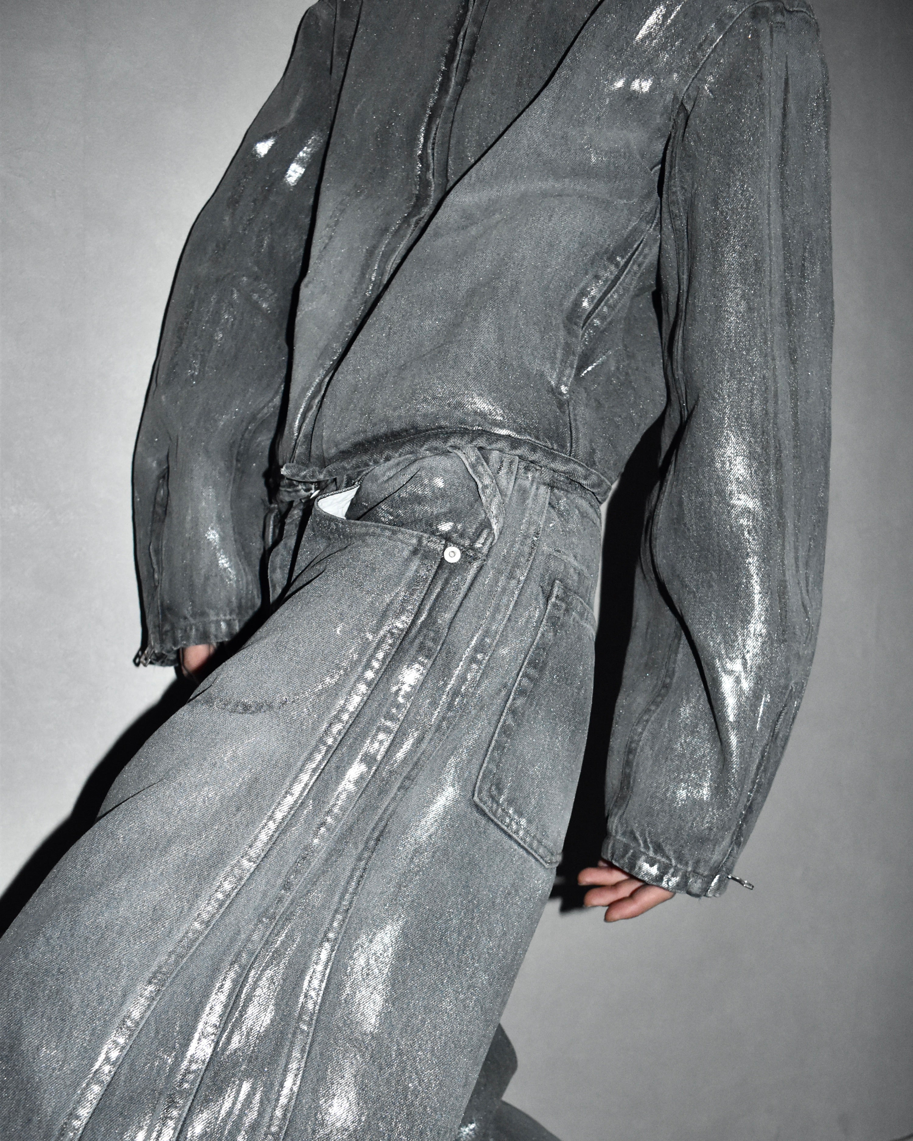 ROTOL / TRIPLE SEAMS 6P DENIM WIDE FOIL PRINTING - Black