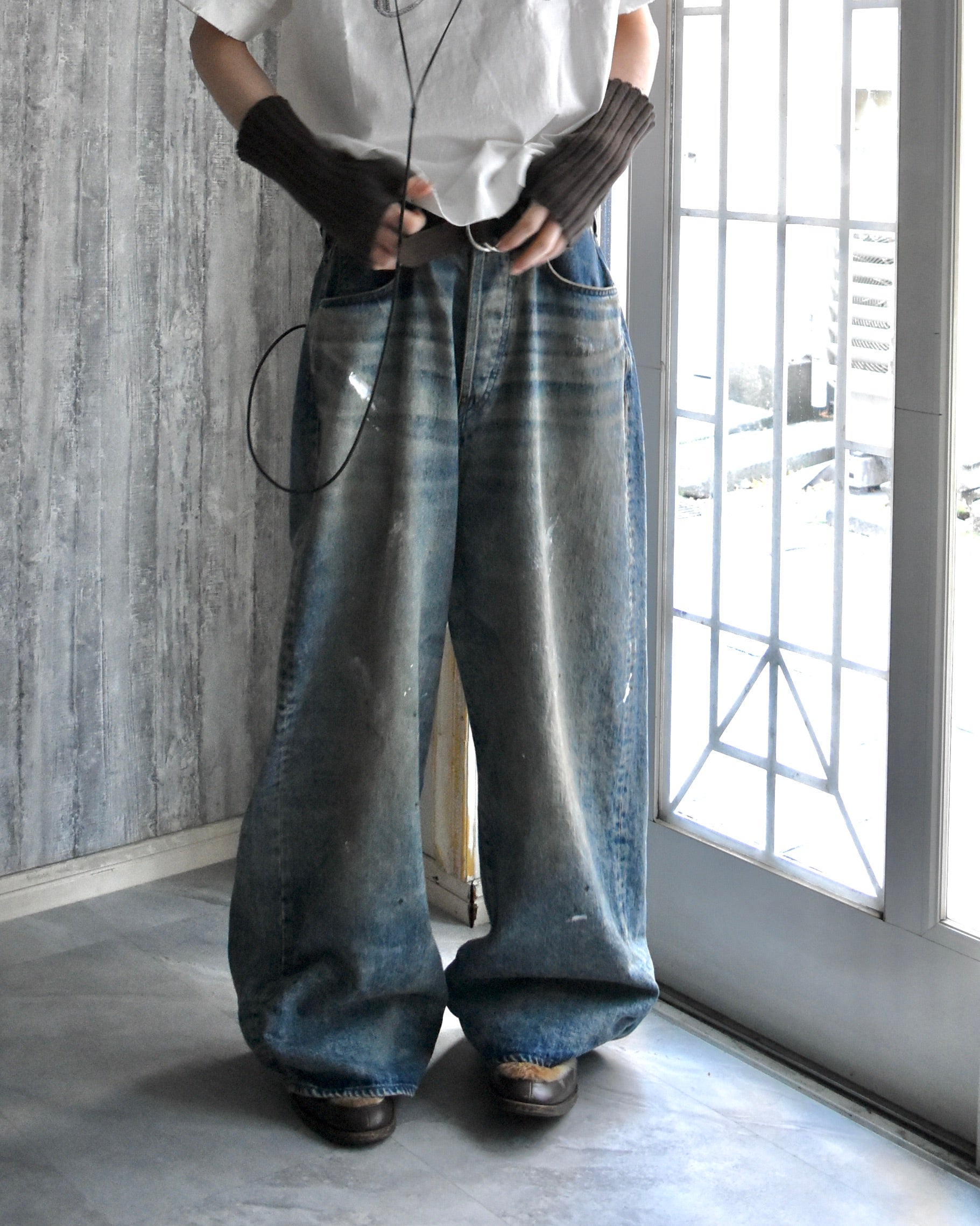 REFOMED / FRESH MAN DENIM WIDE PANTS - Paint