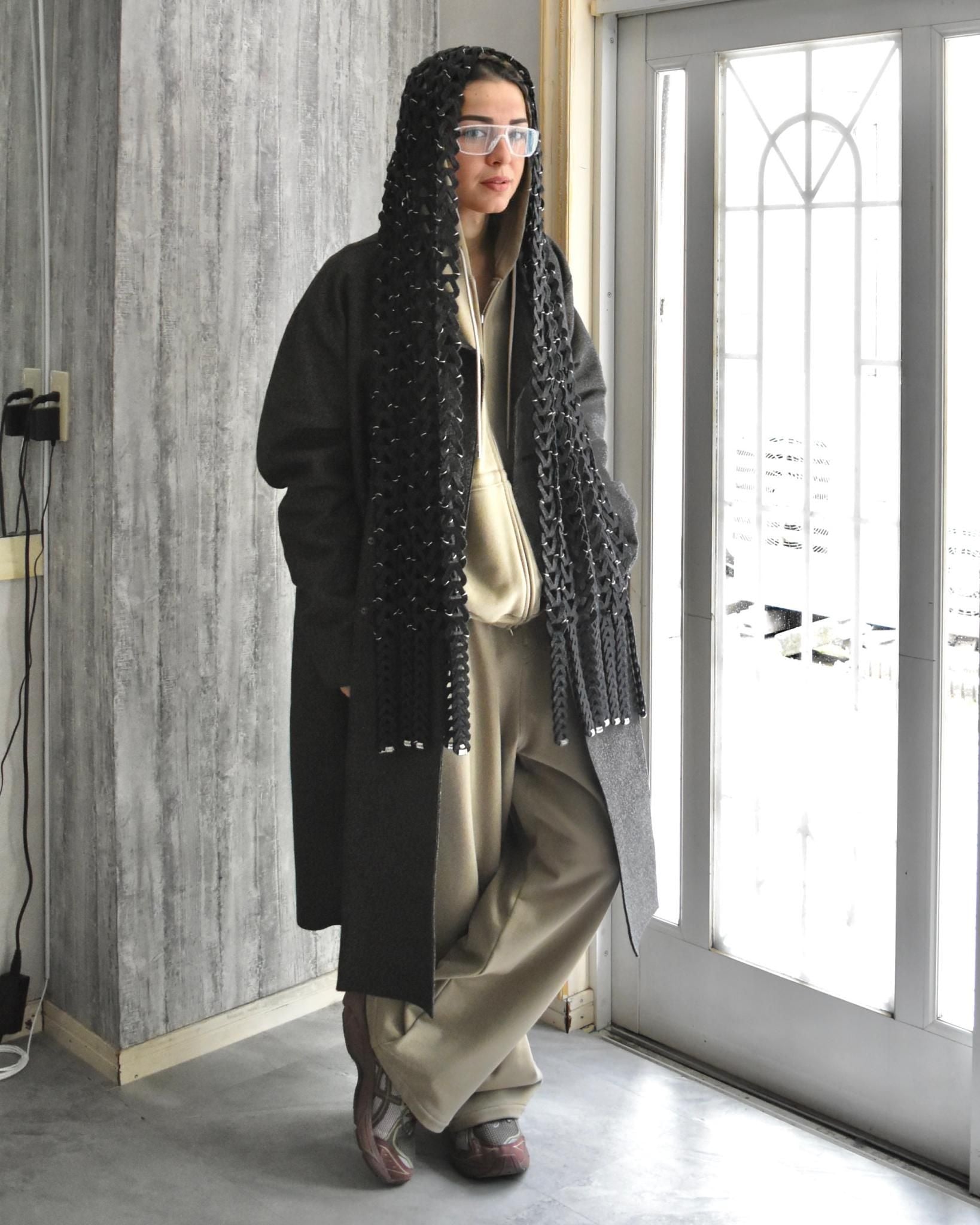 OPPOSE DUALITY / MELTON SNAKE SCARF - Black