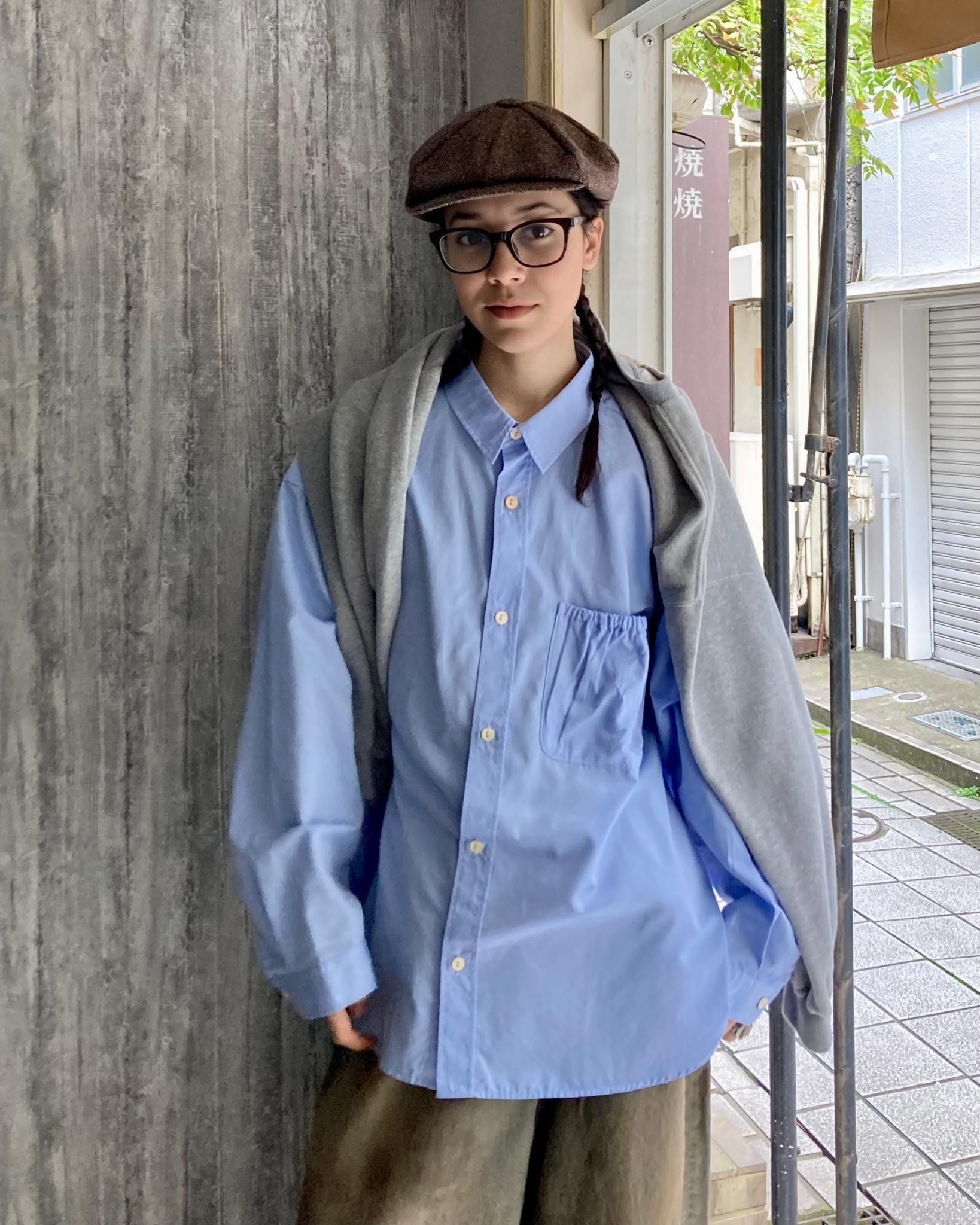 REFOMED / WRIST PATCH WIDE SHIRT - Sax