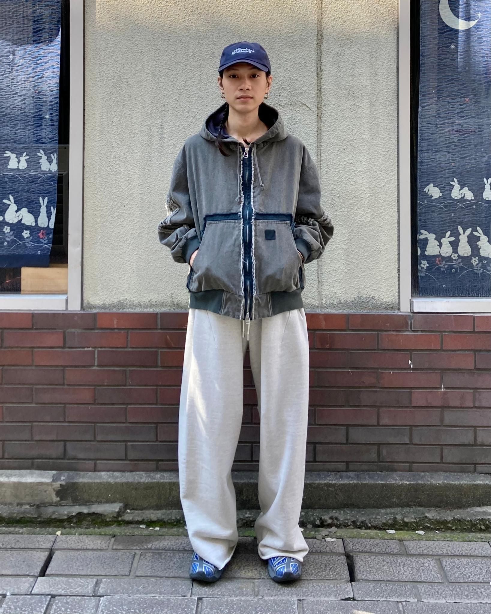 ROTOL / SLASH CANVAS HOODIE JACKET - Charcoal