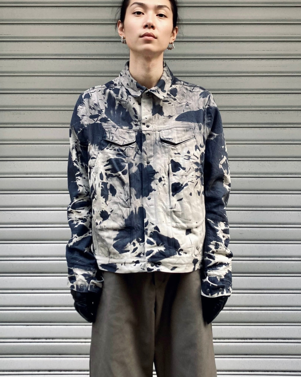 OPPOSE DUALITY / 8POCKET PANEL DENIM JKT BLEACH - Dark gray