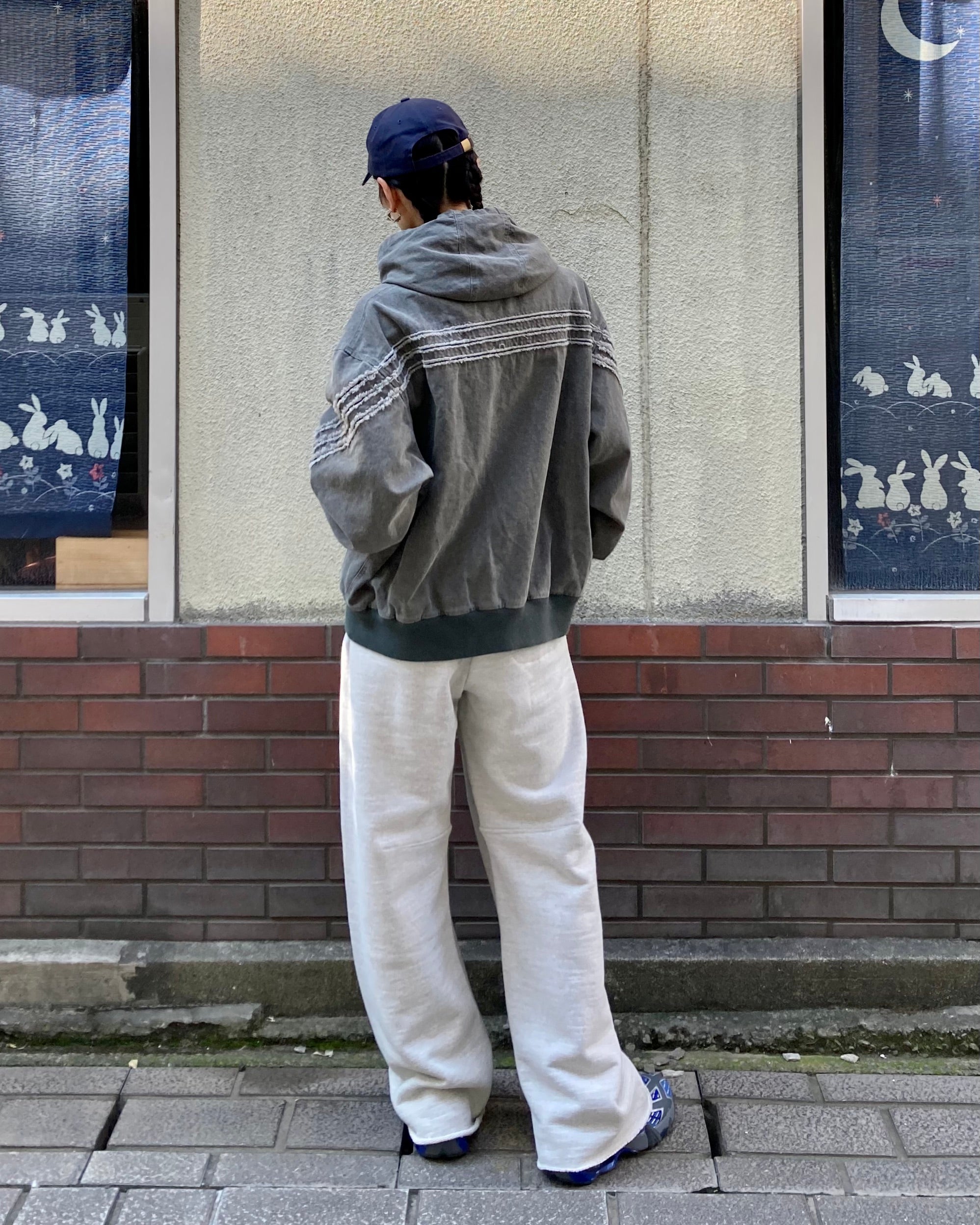 ROTOL / SLASH CANVAS HOODIE JACKET - Charcoal