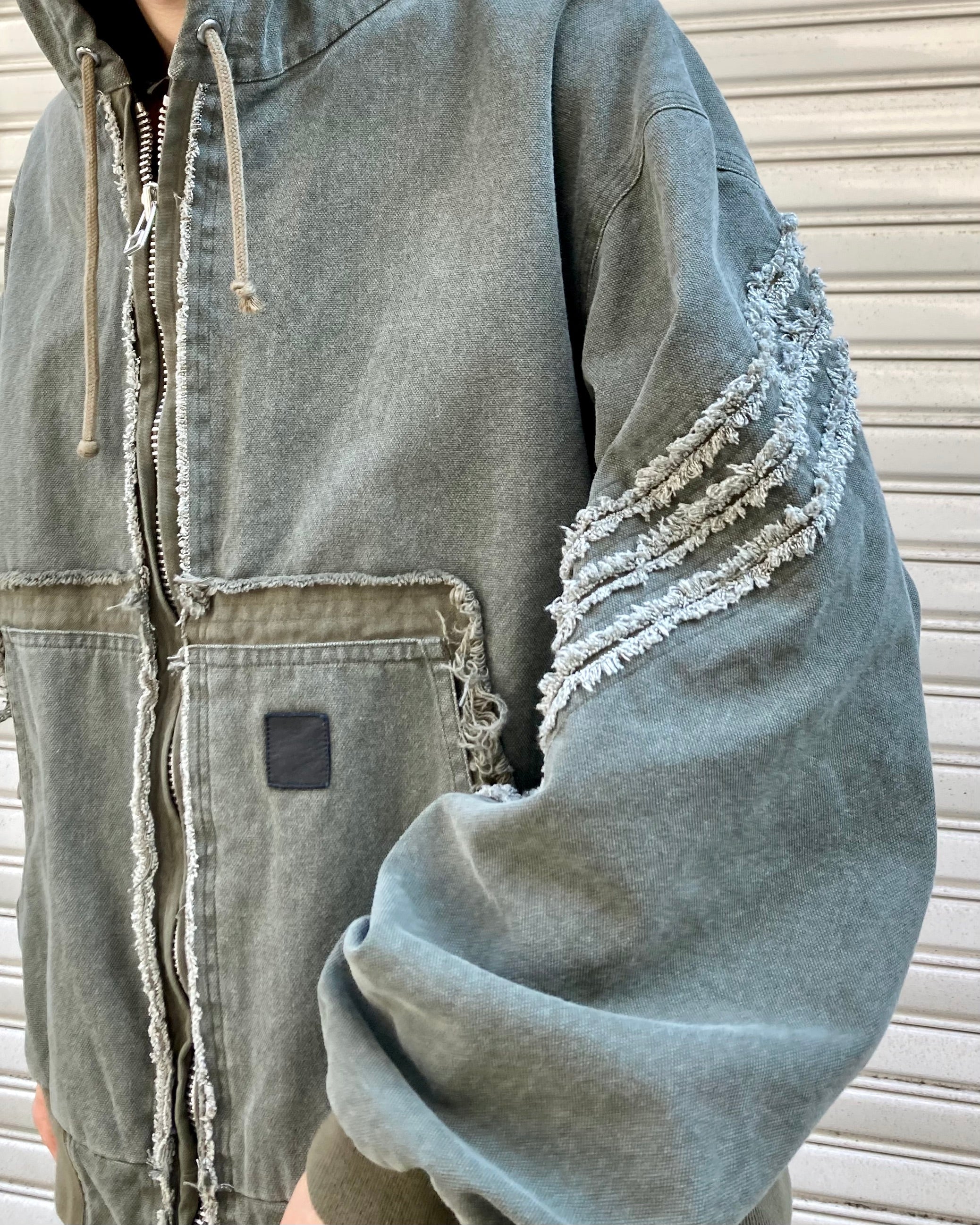 ROTOL / SLASH CANVAS HOODIE JACKET - Olive