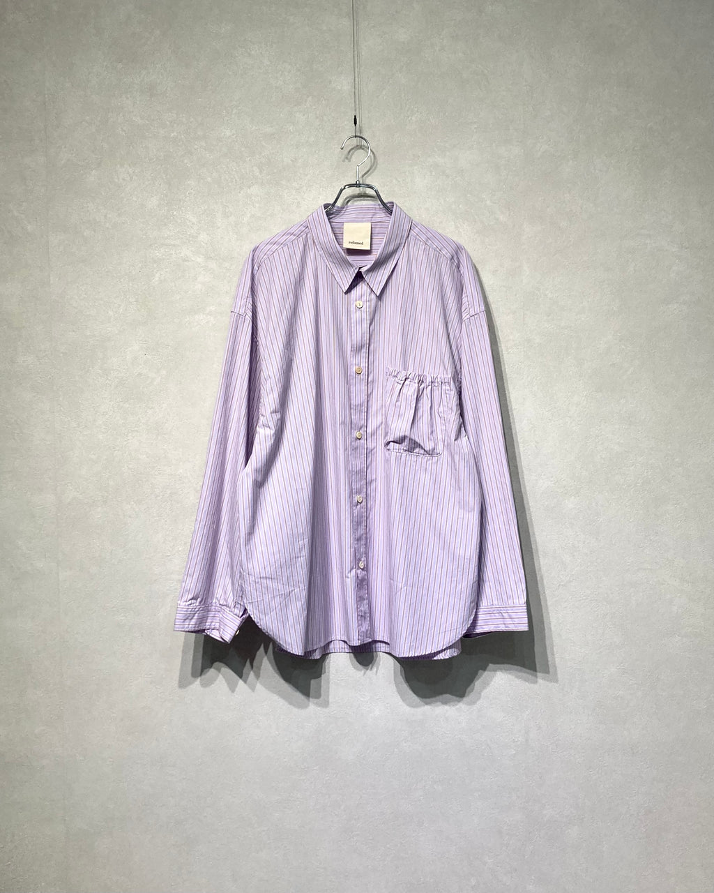 REFOMED / WRIST PATCH WIDE SHIRT "STRIPE" - Lavender