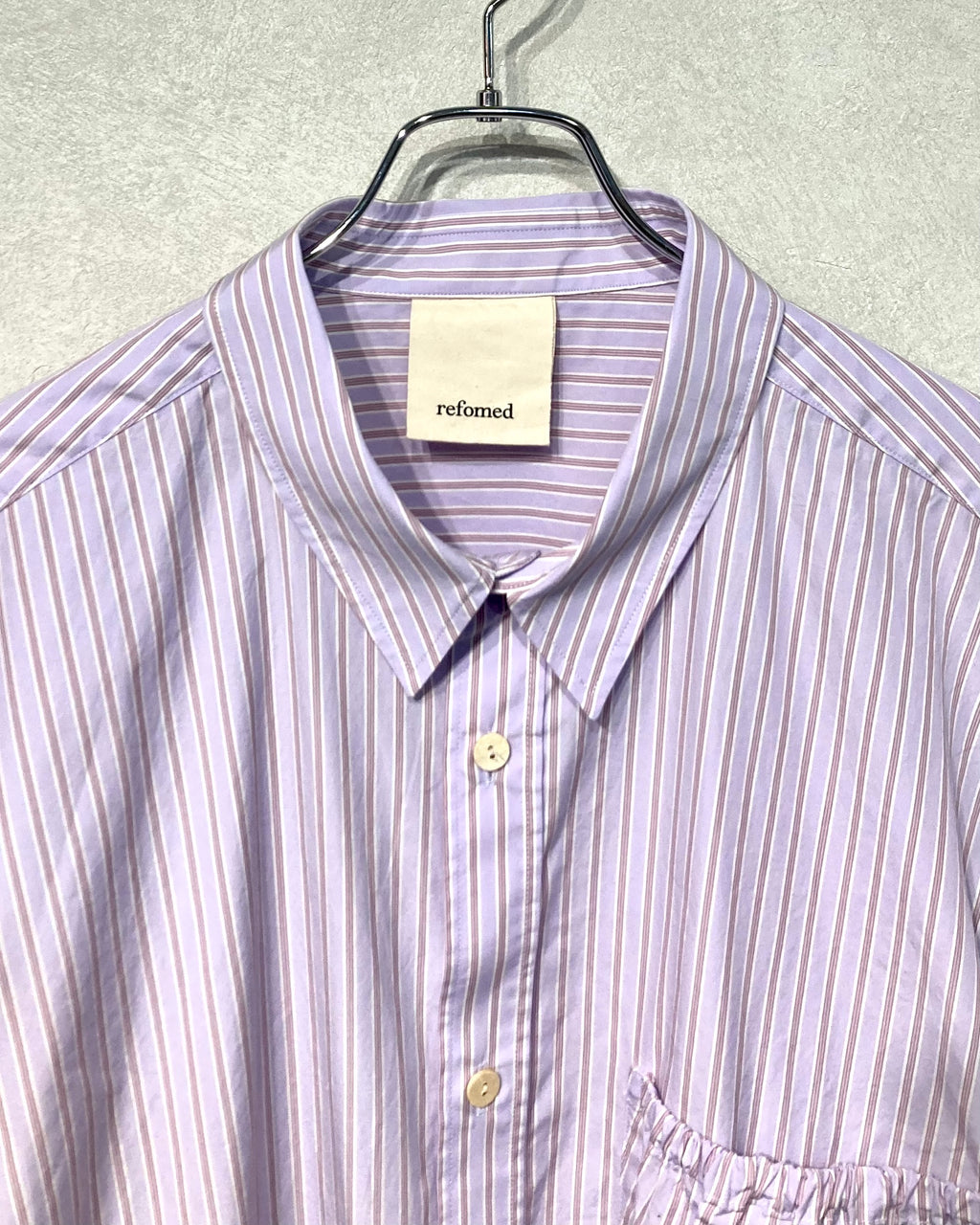 REFOMED / WRIST PATCH WIDE SHIRT "STRIPE" - Lavender