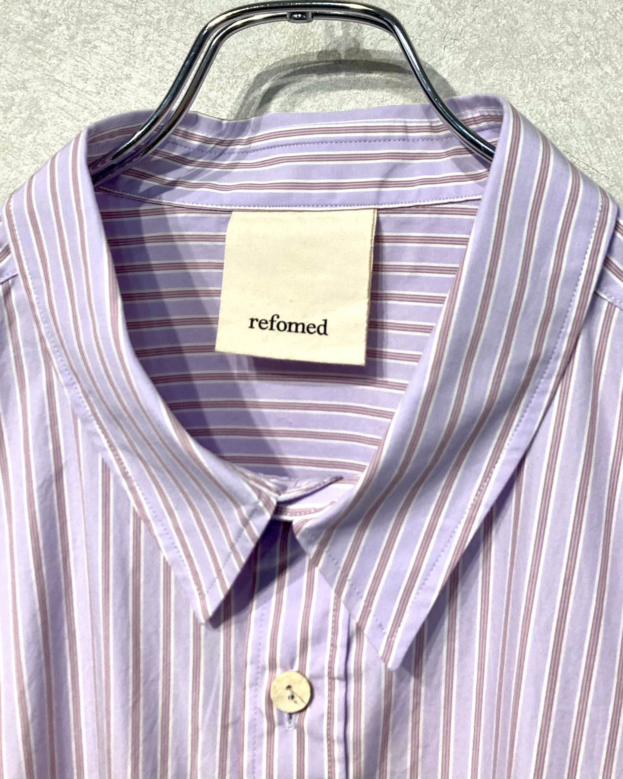 REFOMED / WRIST PATCH WIDE SHIRT "STRIPE" - Lavender