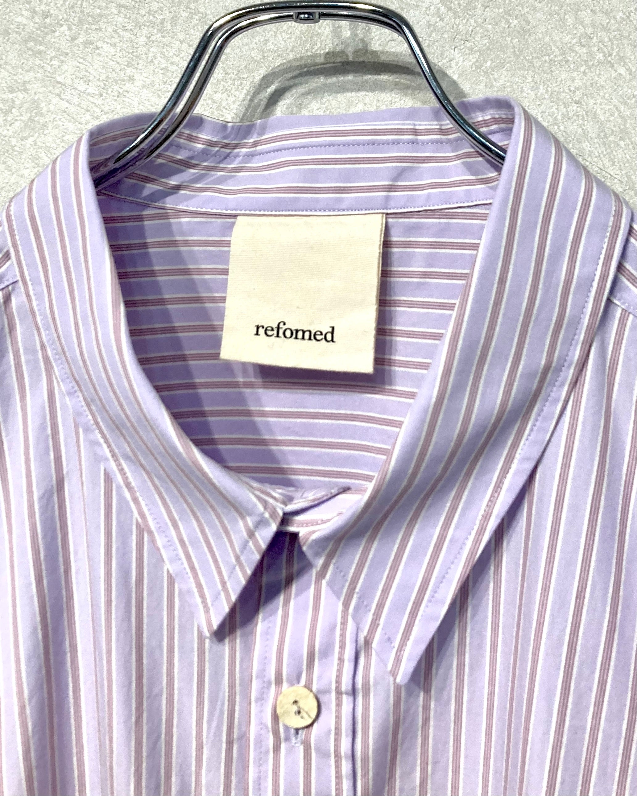 REFOMED / WRIST PATCH WIDE SHIRT "STRIPE" - Lavender