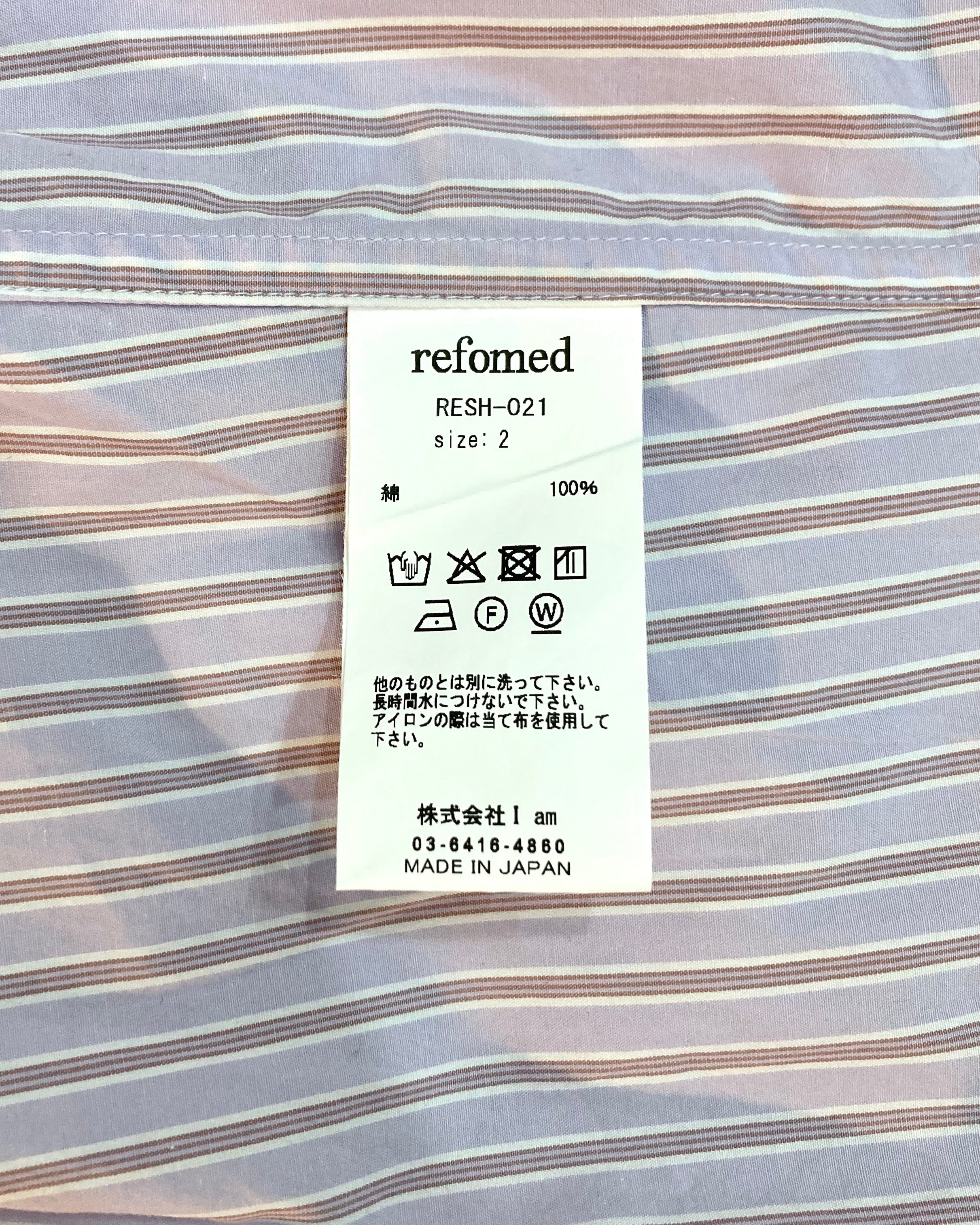 REFOMED / WRIST PATCH WIDE SHIRT "STRIPE" - Lavender