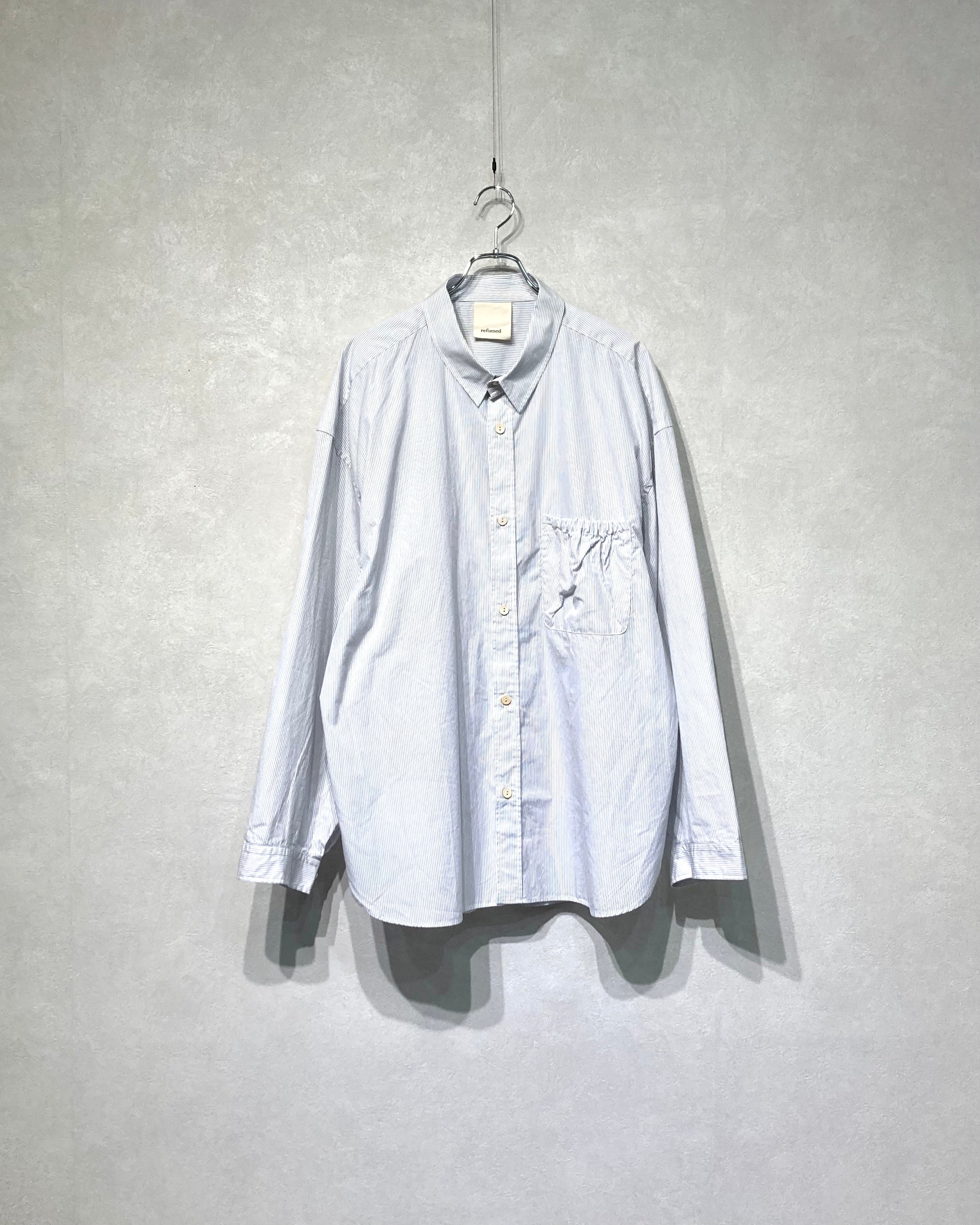 REFOMED / WRIST PATCH WIDE SHIRT "STRIPE" - Off