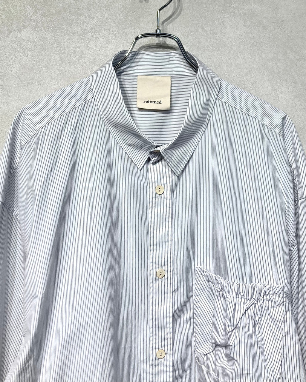 REFOMED / WRIST PATCH WIDE SHIRT "STRIPE" - Off
