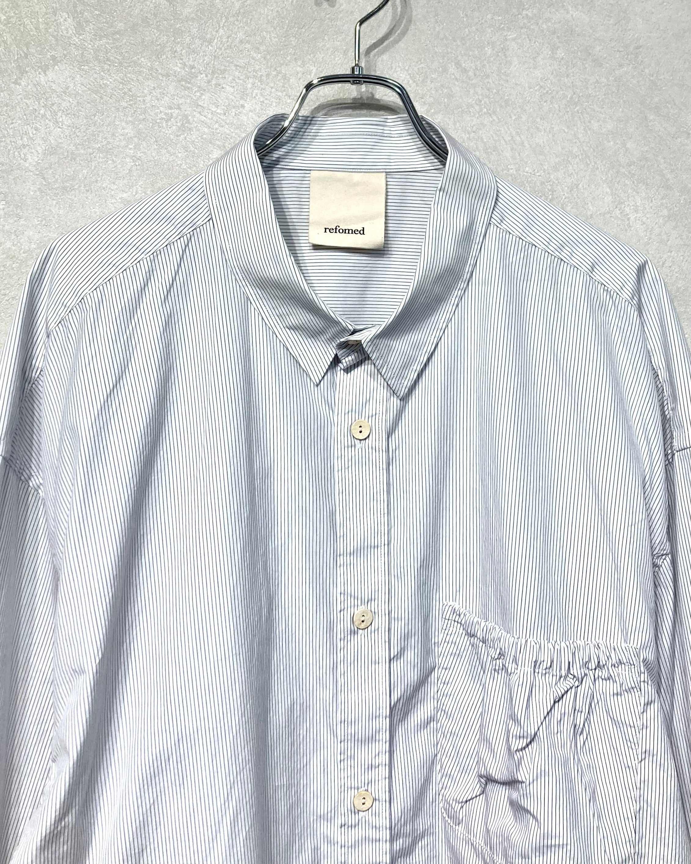 REFOMED / WRIST PATCH WIDE SHIRT "STRIPE" - Off