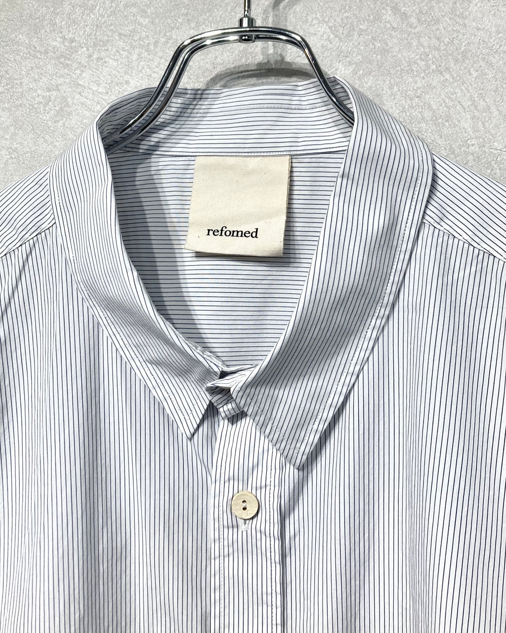 REFOMED / WRIST PATCH WIDE SHIRT "STRIPE" - Off