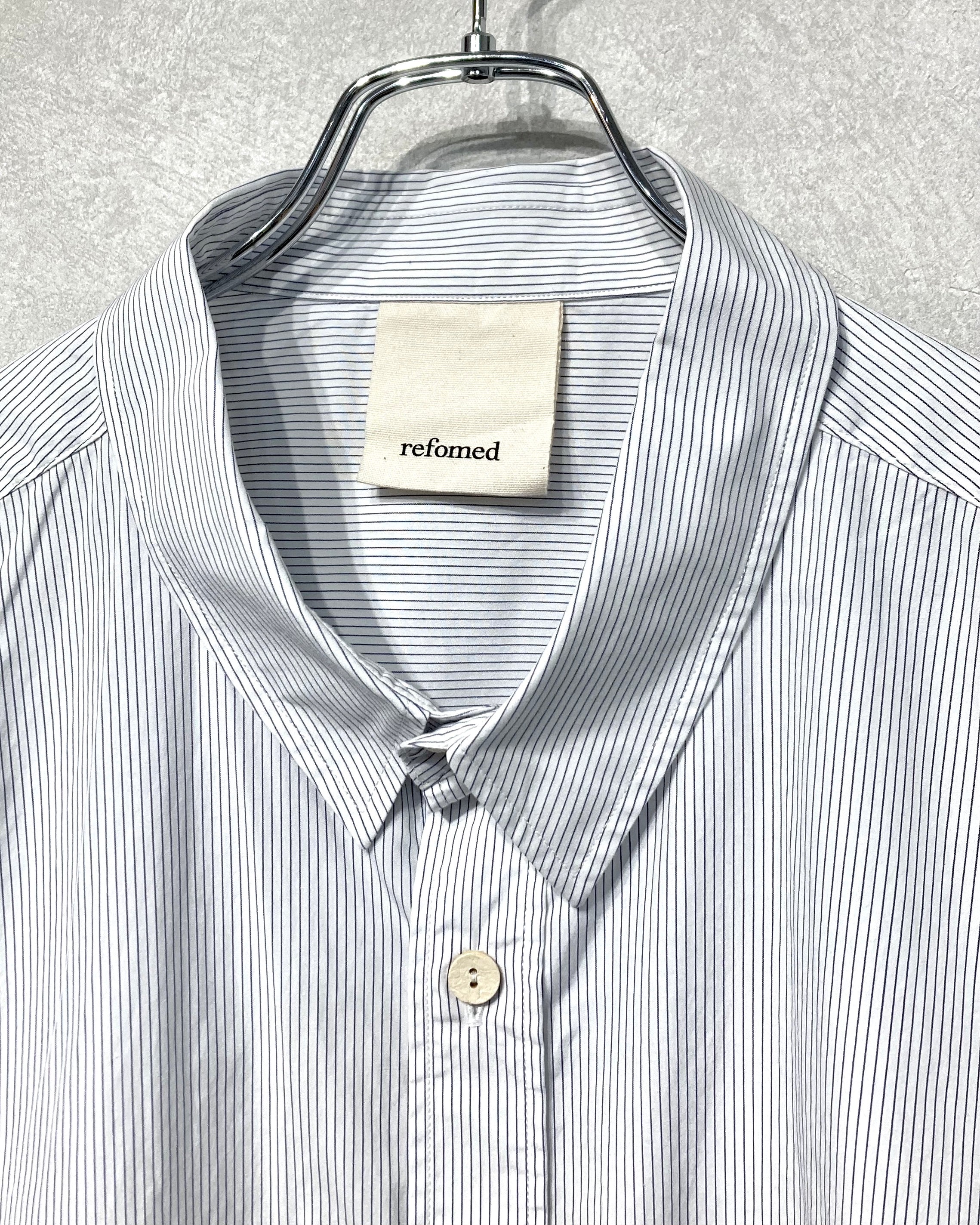 REFOMED / WRIST PATCH WIDE SHIRT "STRIPE" - Off