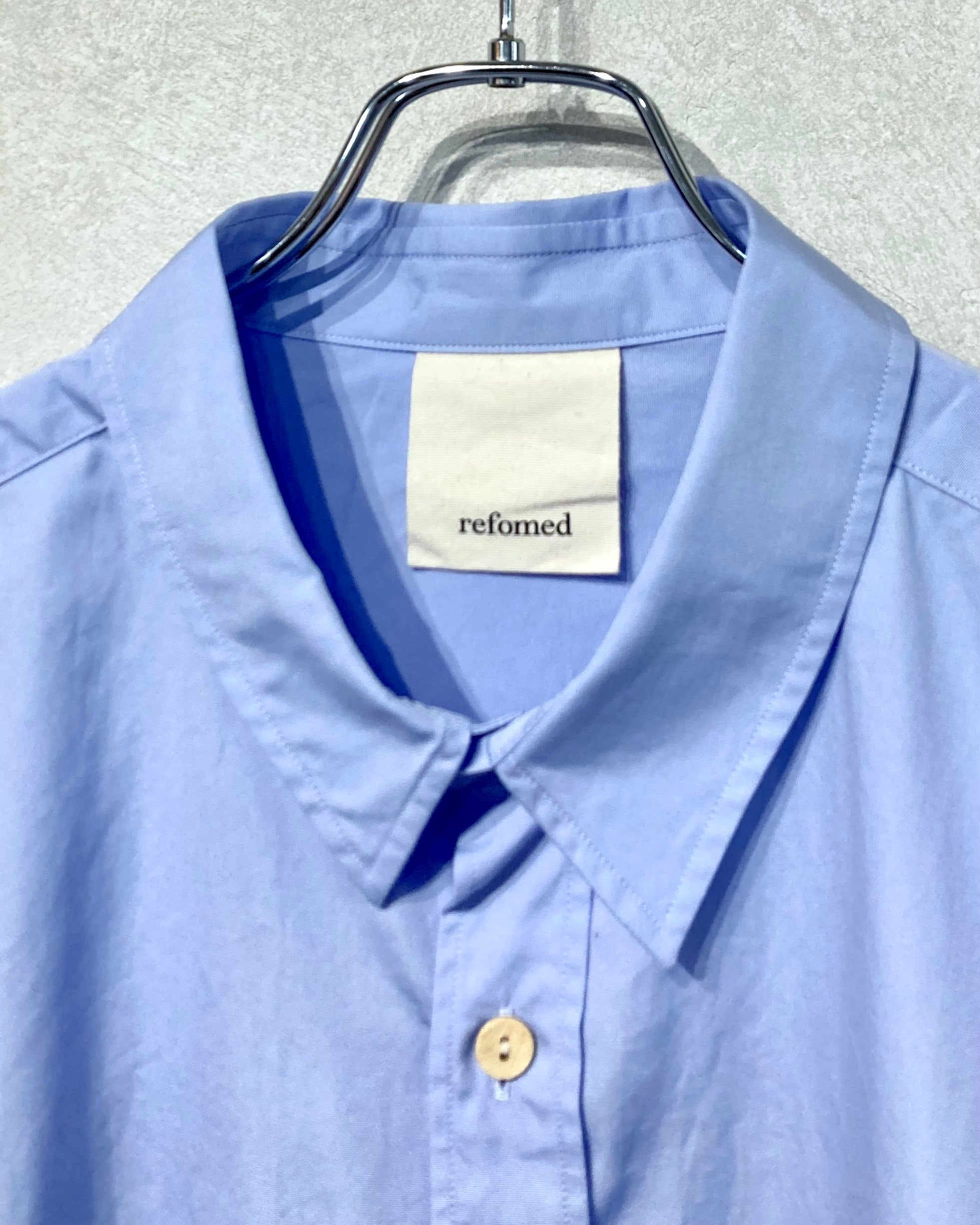 REFOMED / WRIST PATCH WIDE SHIRT - Sax