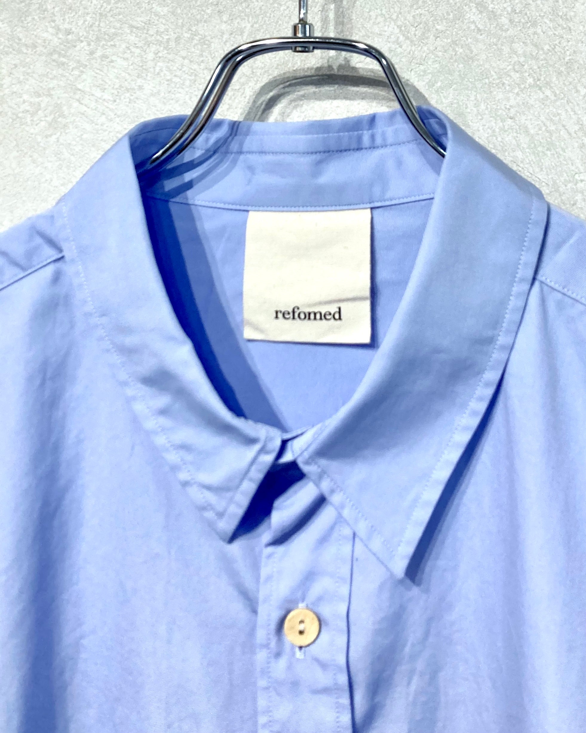 REFOMED / WRIST PATCH WIDE SHIRT - Sax