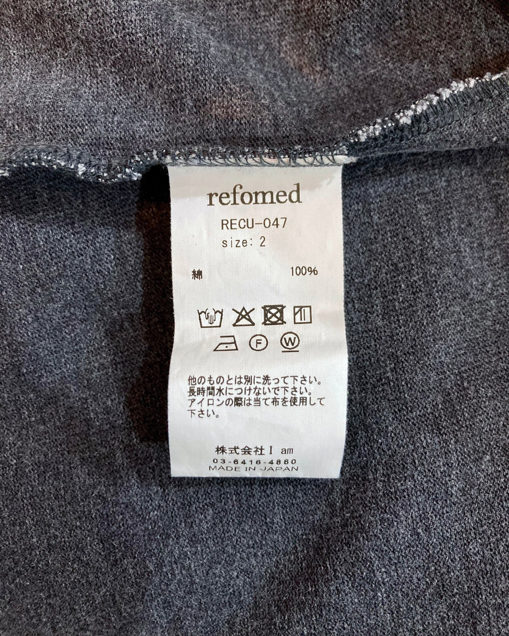 REFOMED / MANUAL MIND L/S TEE - Charcoal