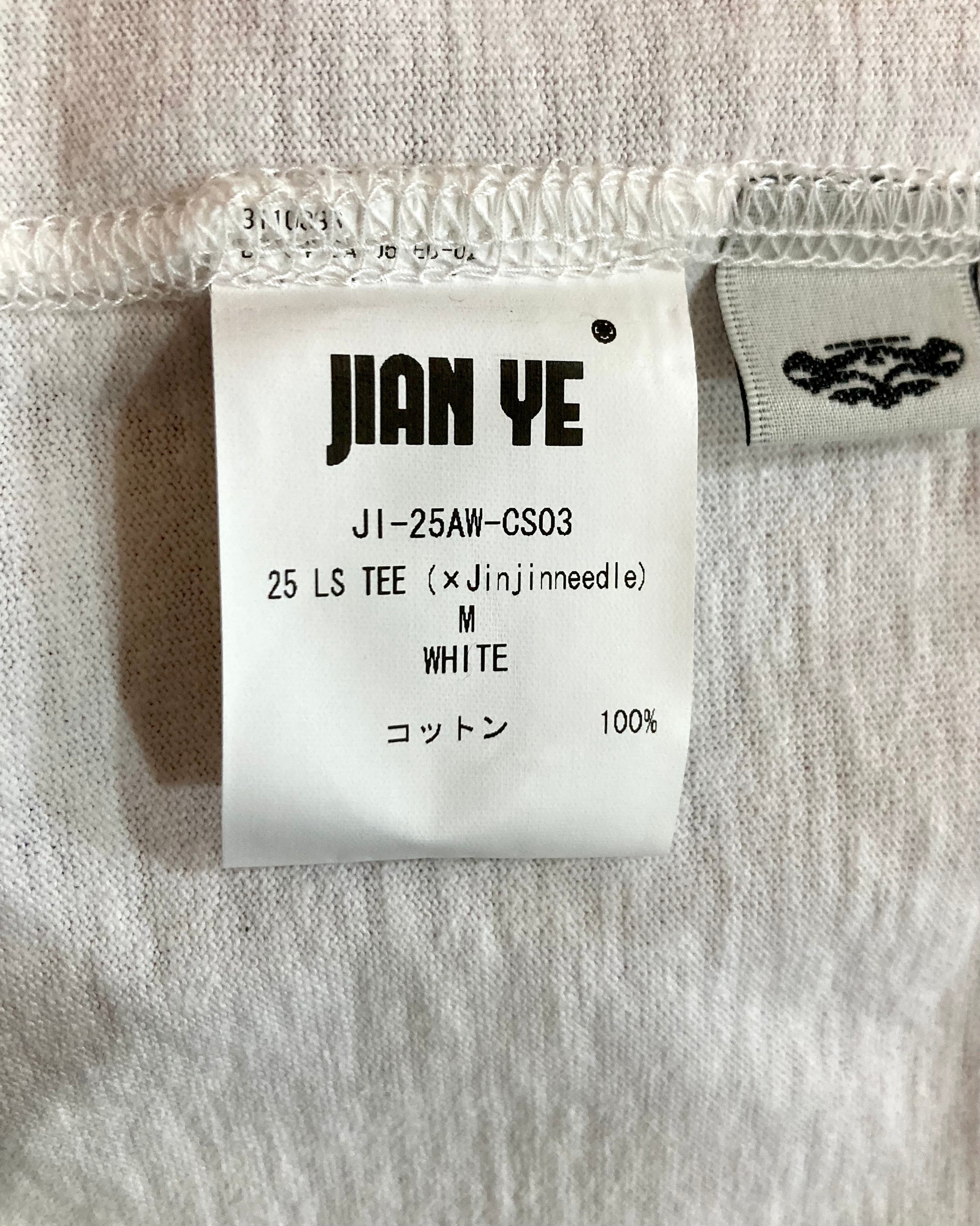 JIAN YE / 25 LS TEE × JINJINNEEDLE - White