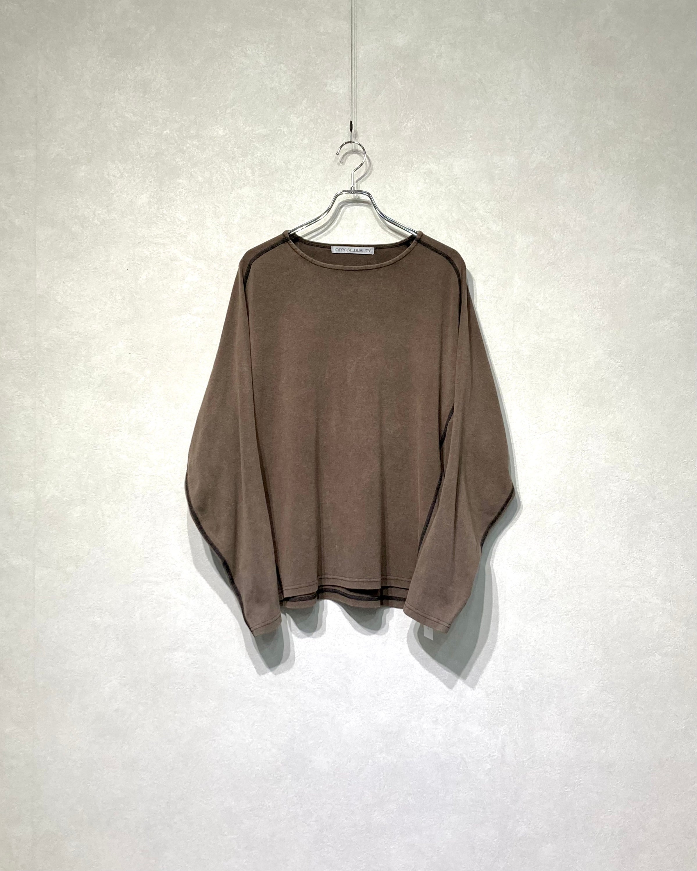 OPPOSE DUALITY / LONG SLEEVE T-SHIRTS WASH - Brown