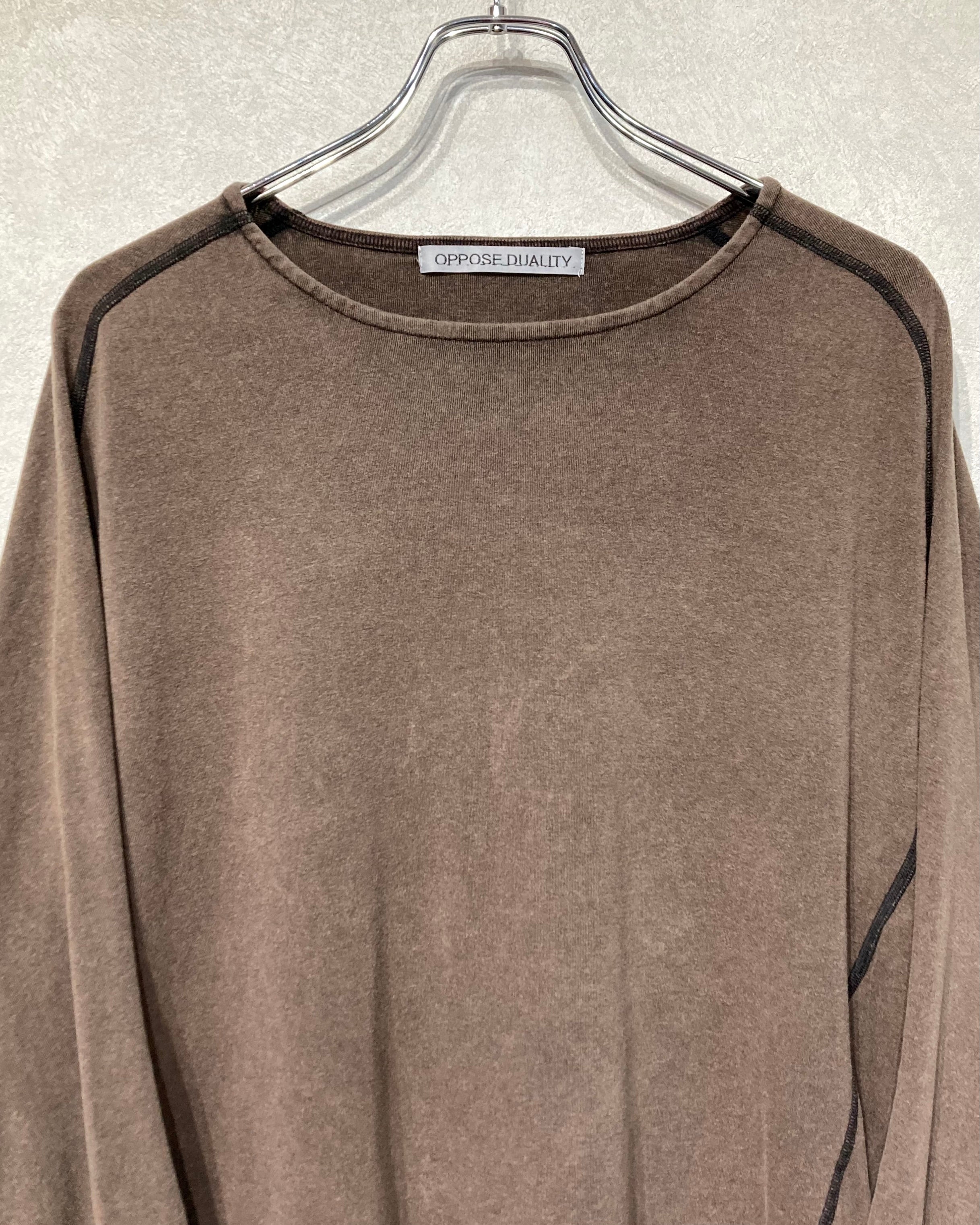 OPPOSE DUALITY / LONG SLEEVE T-SHIRTS WASH - Brown