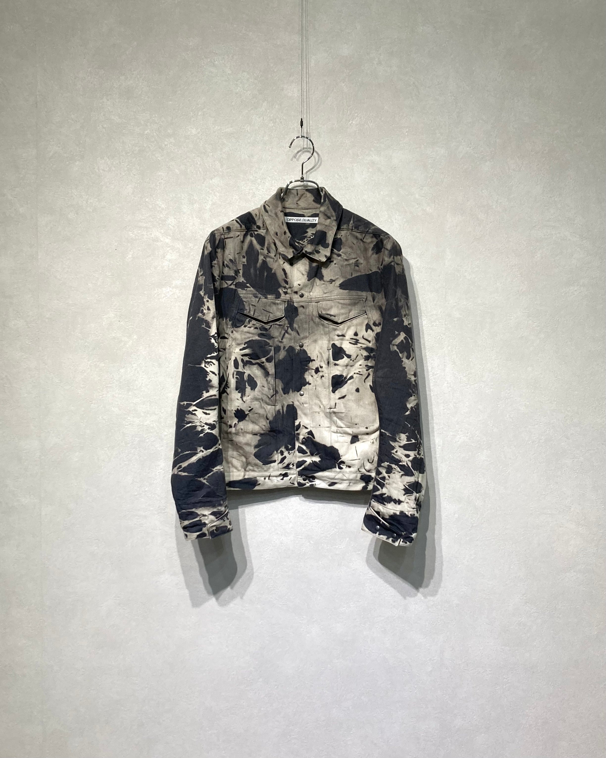 OPPOSE DUALITY / 8POCKET PANEL DENIM JKT BLEACH - Dark gray