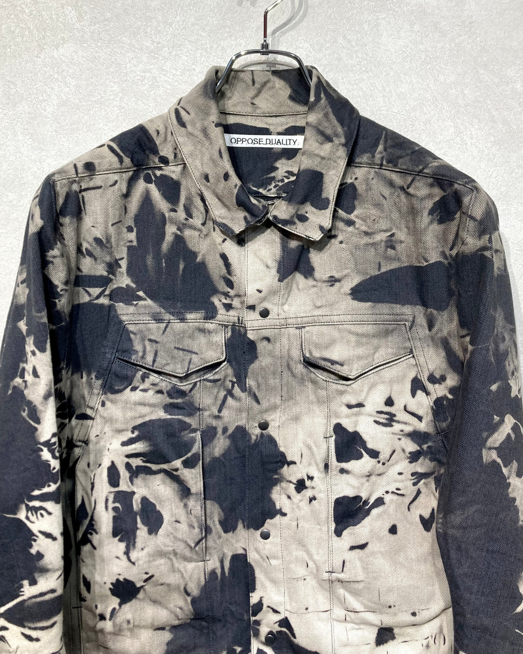 OPPOSE DUALITY / 8POCKET PANEL DENIM JKT BLEACH - Dark gray
