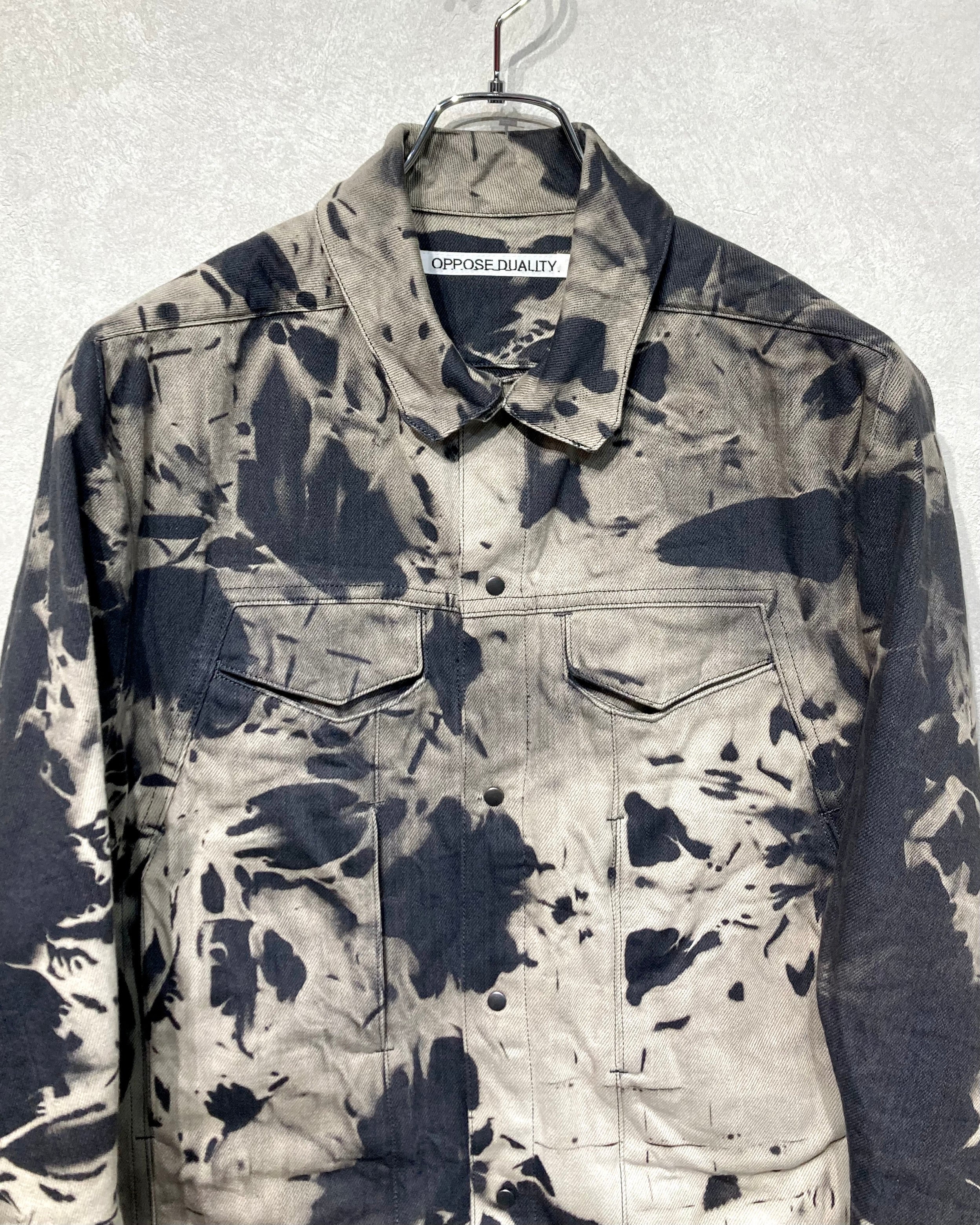 OPPOSE DUALITY / 8POCKET PANEL DENIM JKT BLEACH - Dark gray