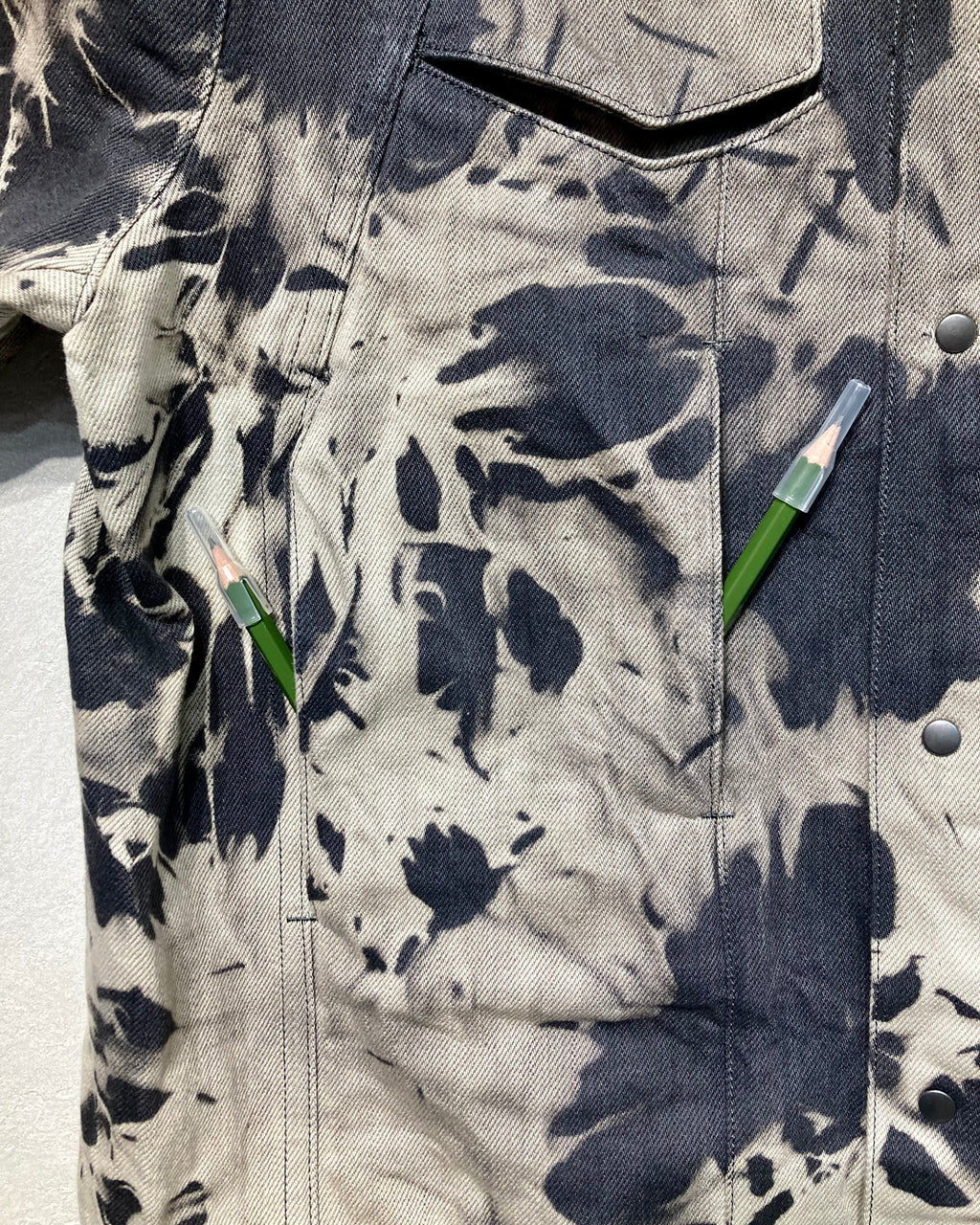 OPPOSE DUALITY / 8POCKET PANEL DENIM JKT BLEACH - Dark gray