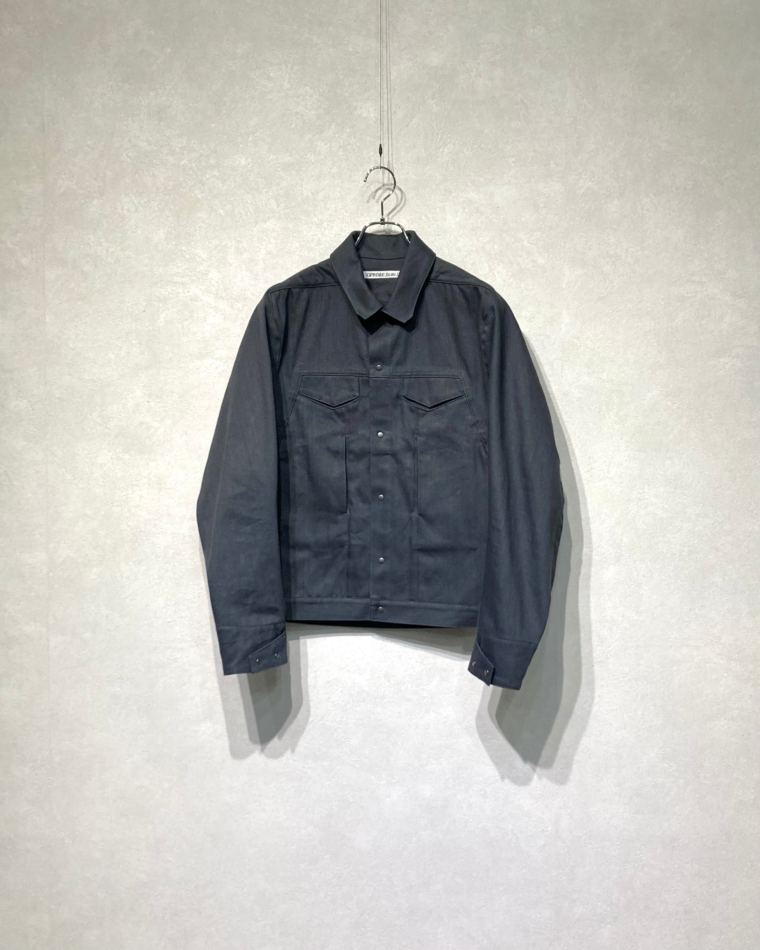 OPPOSE DUALITY / 8POCKET PANEL DENIM JKT - Dark gray