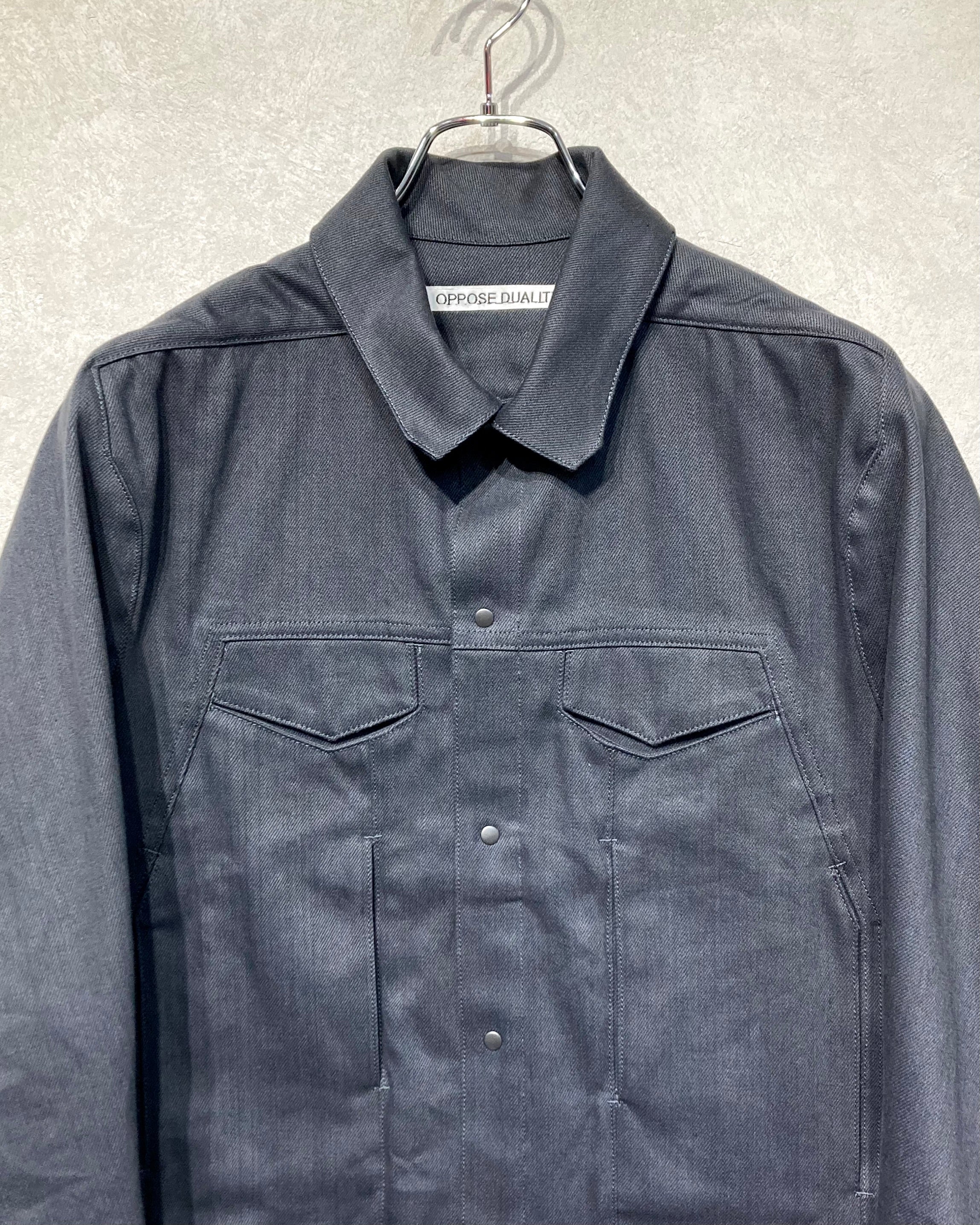 OPPOSE DUALITY / 8POCKET PANEL DENIM JKT - Dark gray