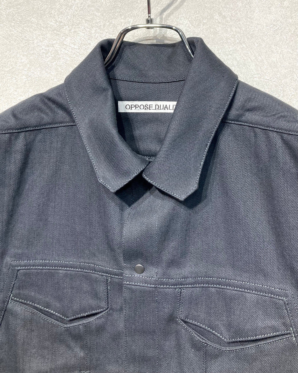 OPPOSE DUALITY / 8POCKET PANEL DENIM JKT - Dark gray