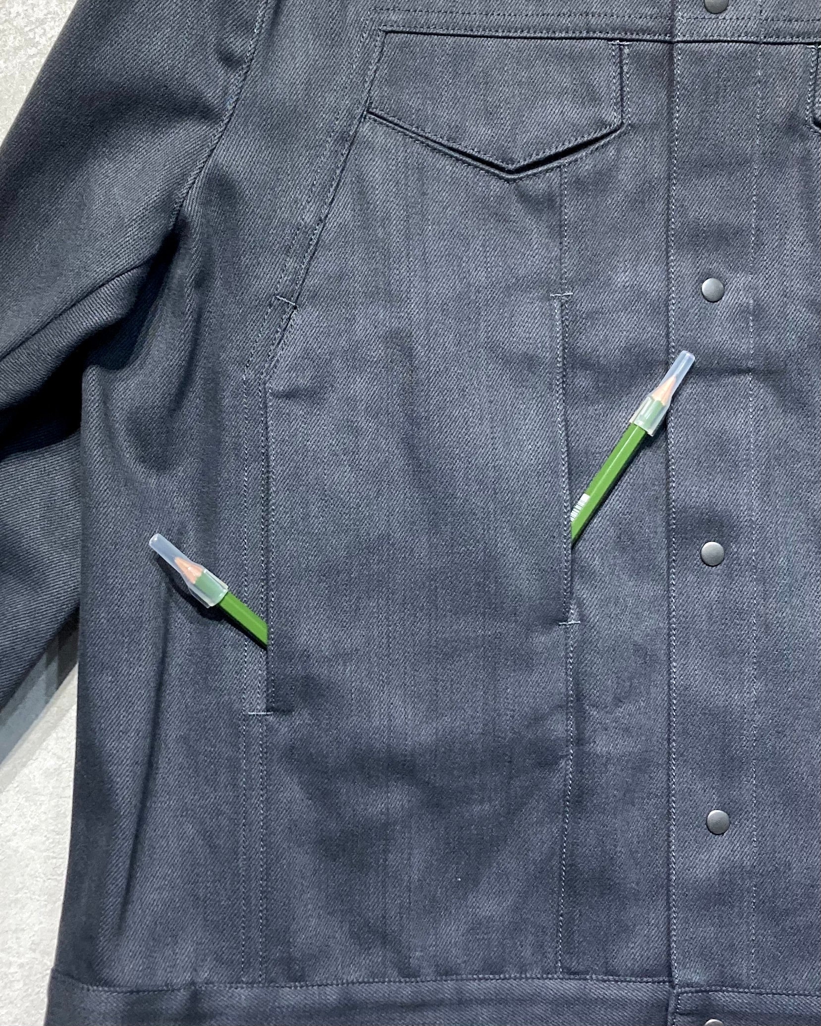 OPPOSE DUALITY / 8POCKET PANEL DENIM JKT - Dark gray