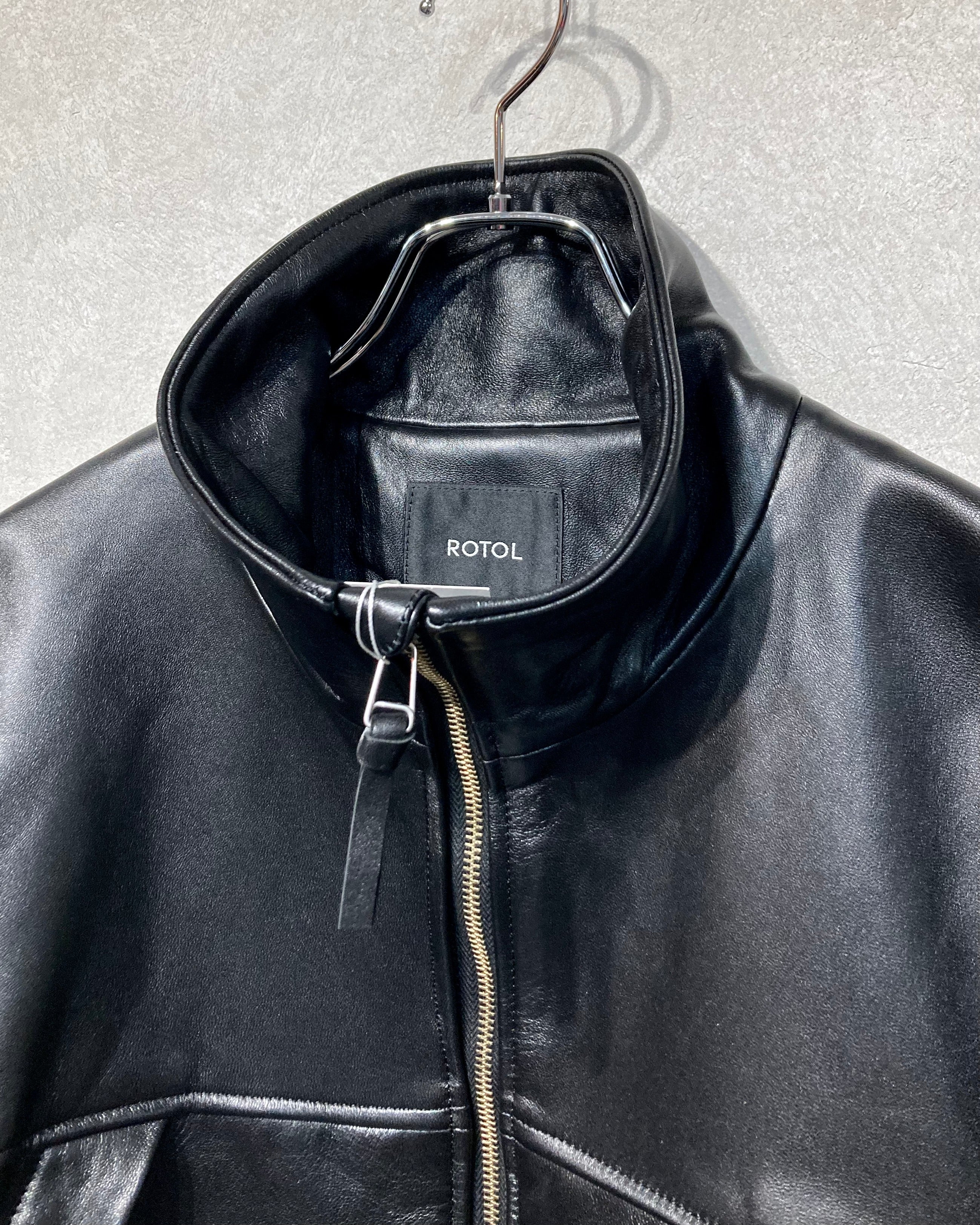 ROTOL / LEATHER VENTILATION BLOUSON - Black