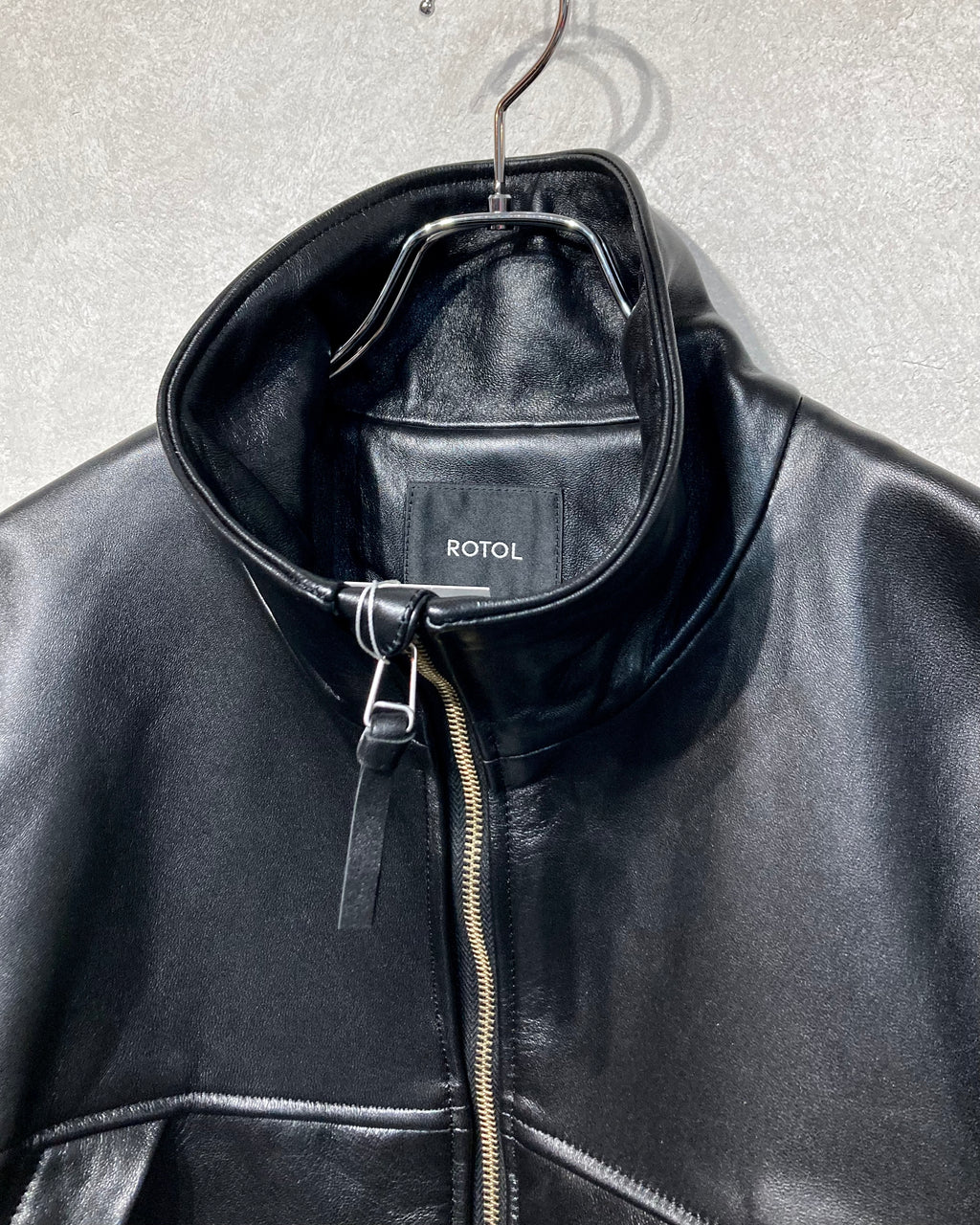 ROTOL / LEATHER VENTILATION BLOUSON - Black