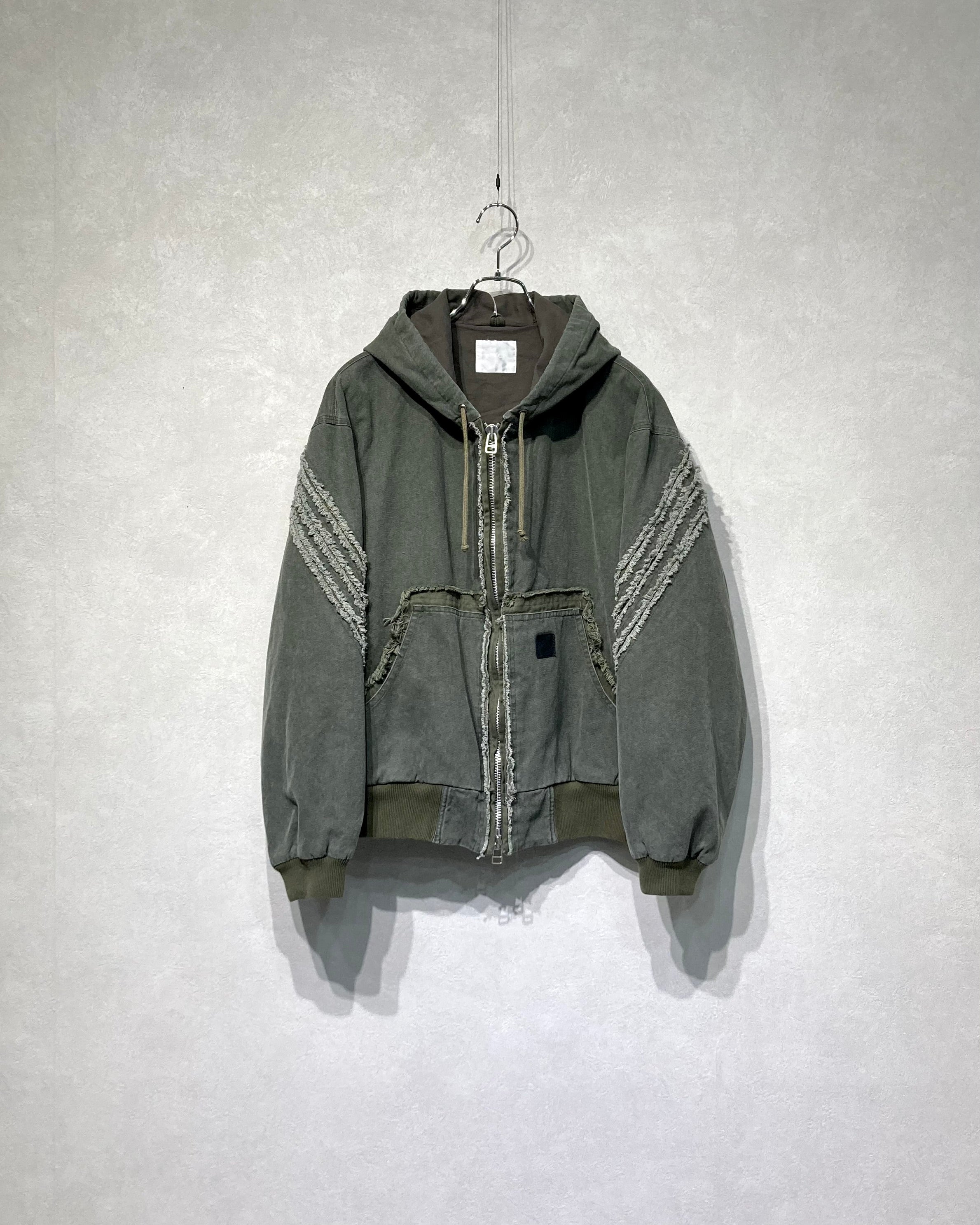ROTOL / SLASH CANVAS HOODIE JACKET - Olive