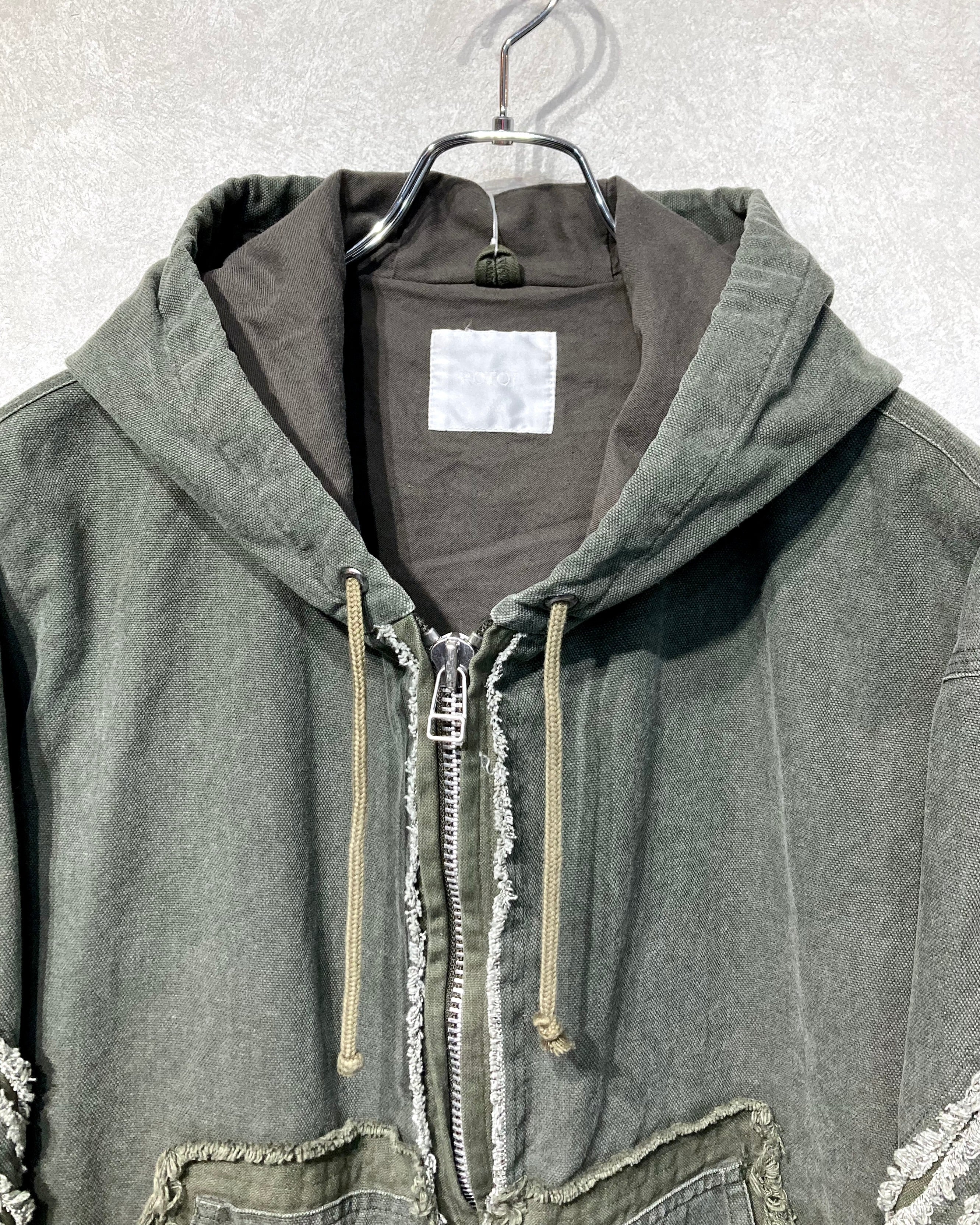 ROTOL / SLASH CANVAS HOODIE JACKET - Olive
