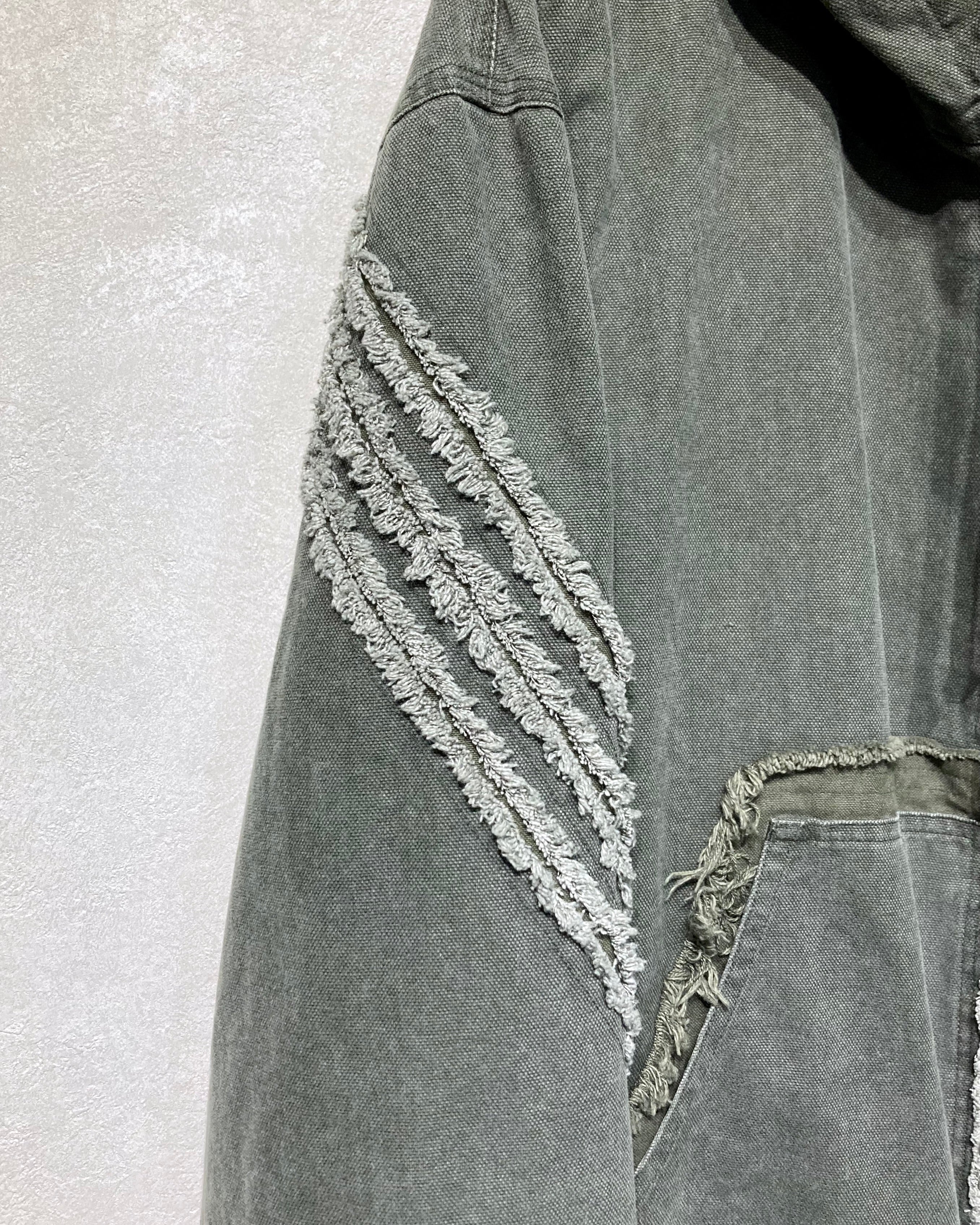 ROTOL / SLASH CANVAS HOODIE JACKET - Olive