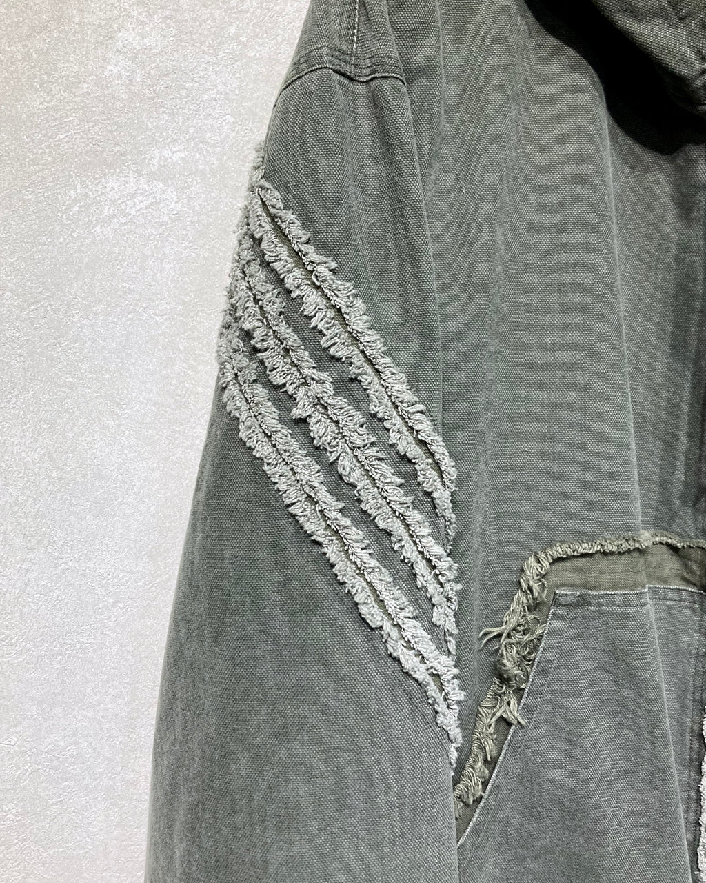 ROTOL / SLASH CANVAS HOODIE JACKET - Olive